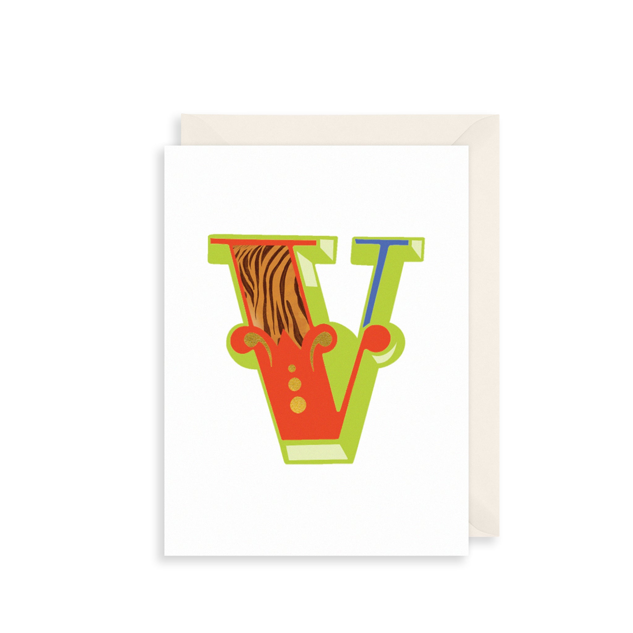 'V' Alphabet Greetings Card