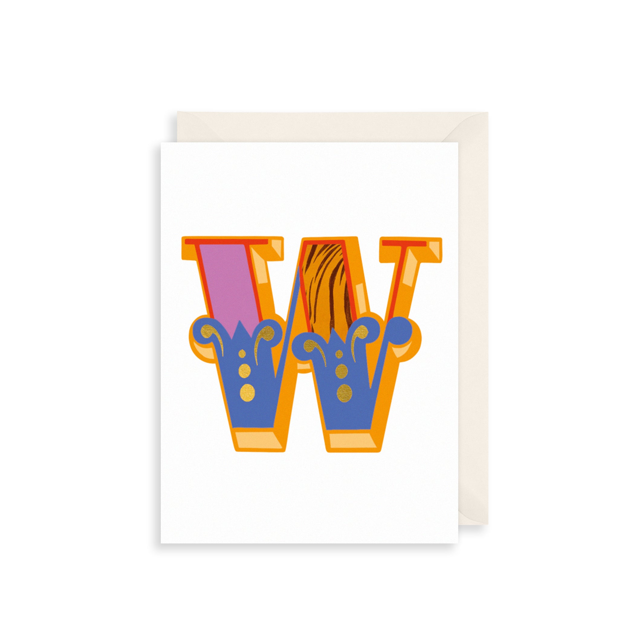 'W' Alphabet Greetings Card
