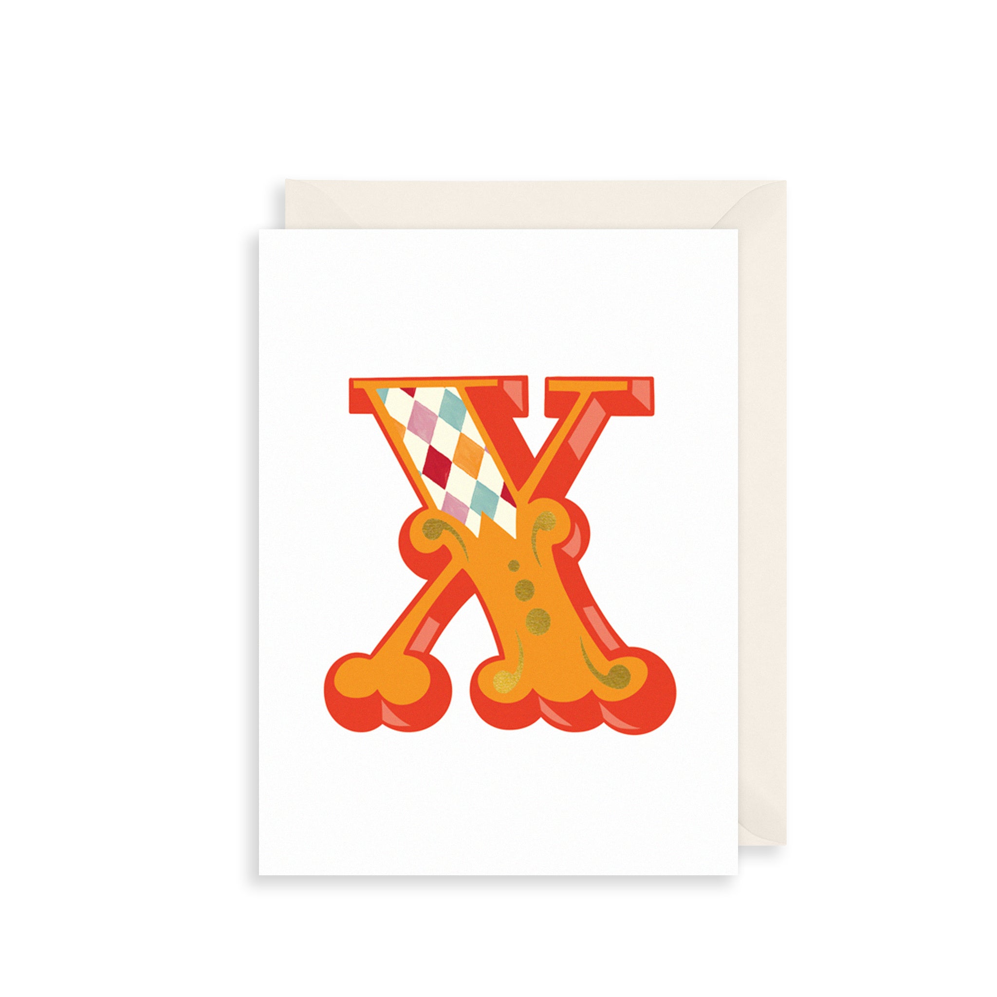 'X' Alphabet Greetings Card