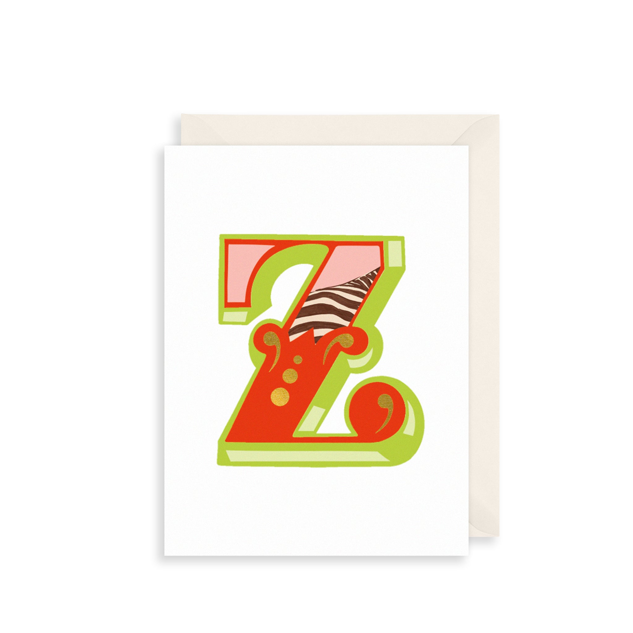 'Z' Alphabet Greetings Card