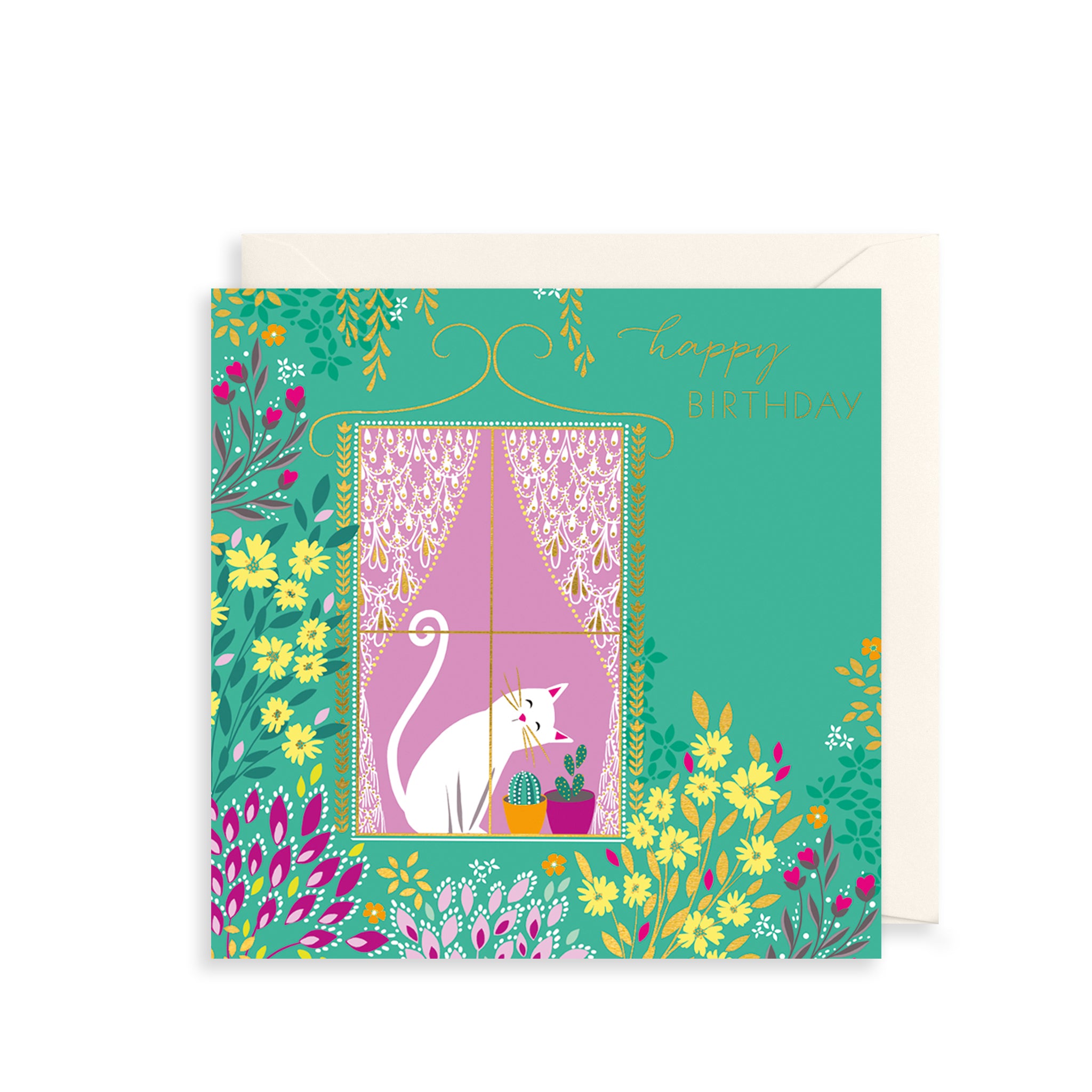 Window Cat Greetings Card The Art File