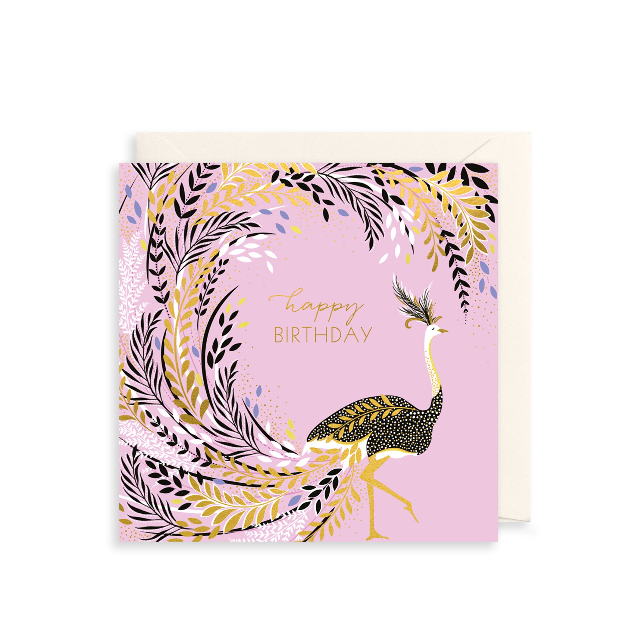 Golden Peacock Greetings Card The Art File