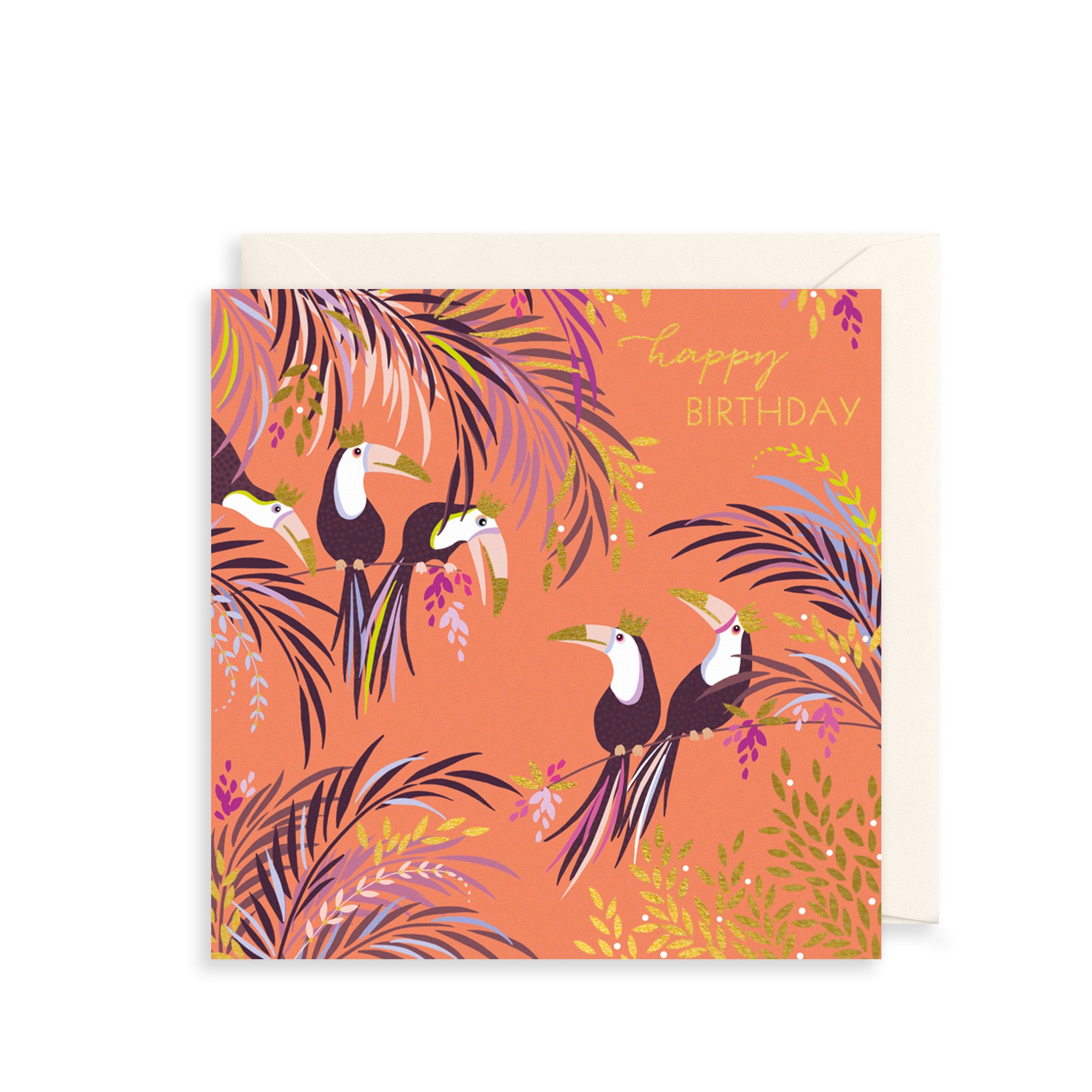 Peach Toucan Birthday Card