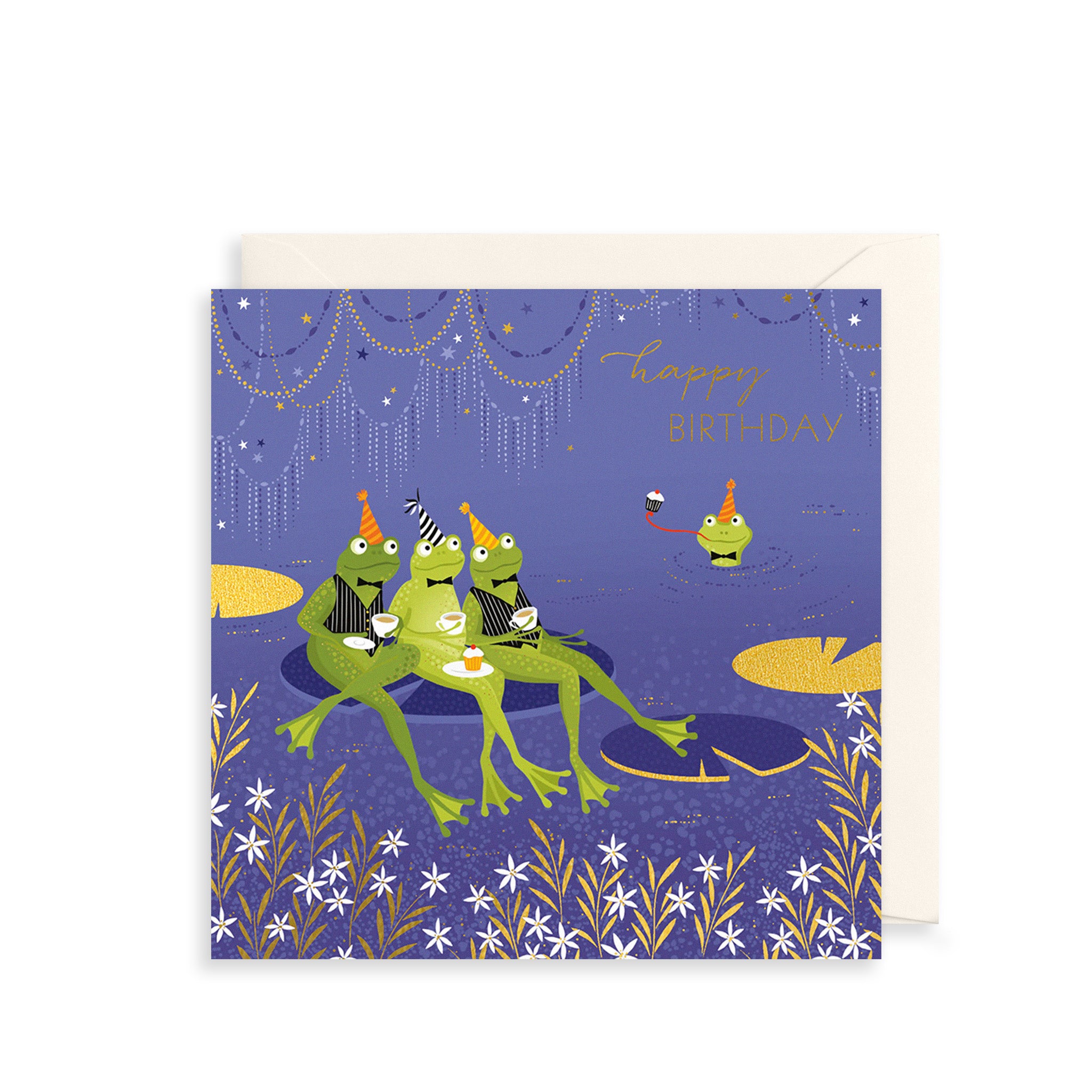 Frog Party Birthday Card