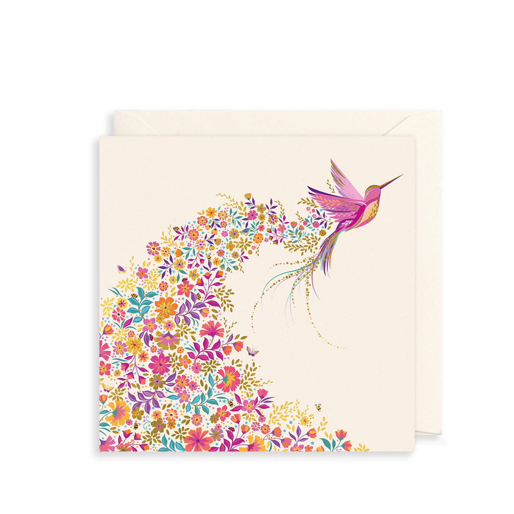 Pink Hummingbird Greetings Card