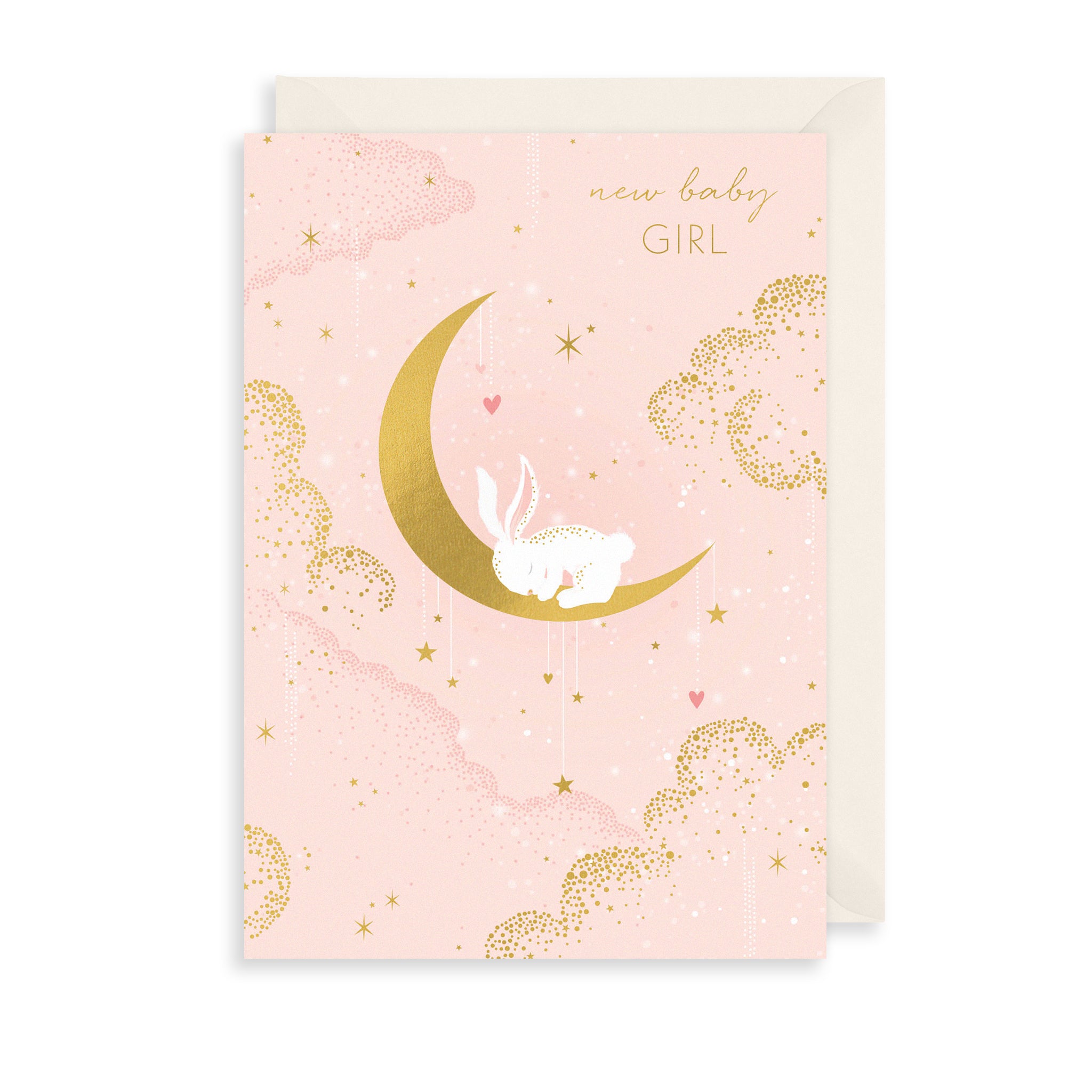 Baby Girl Bunny Greetings Card The Art File