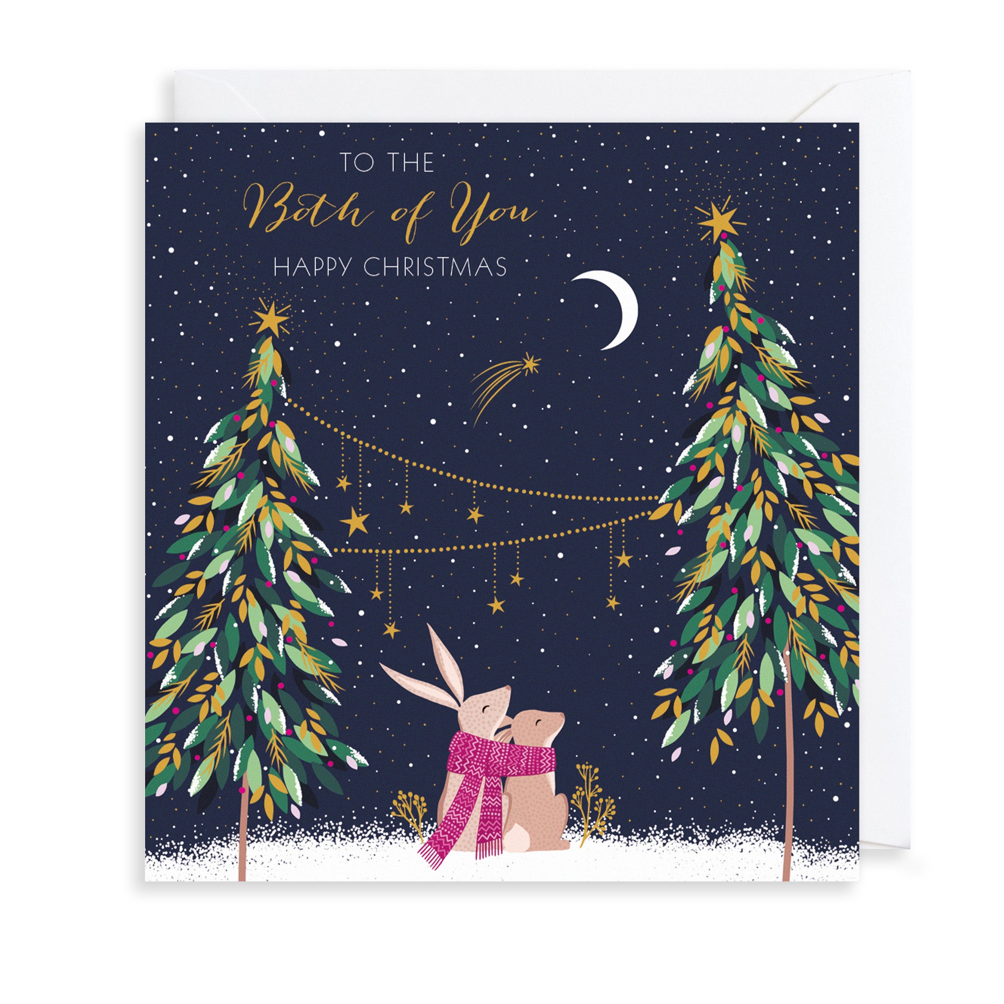 Rabbit Couple Christmas Card The Art File
