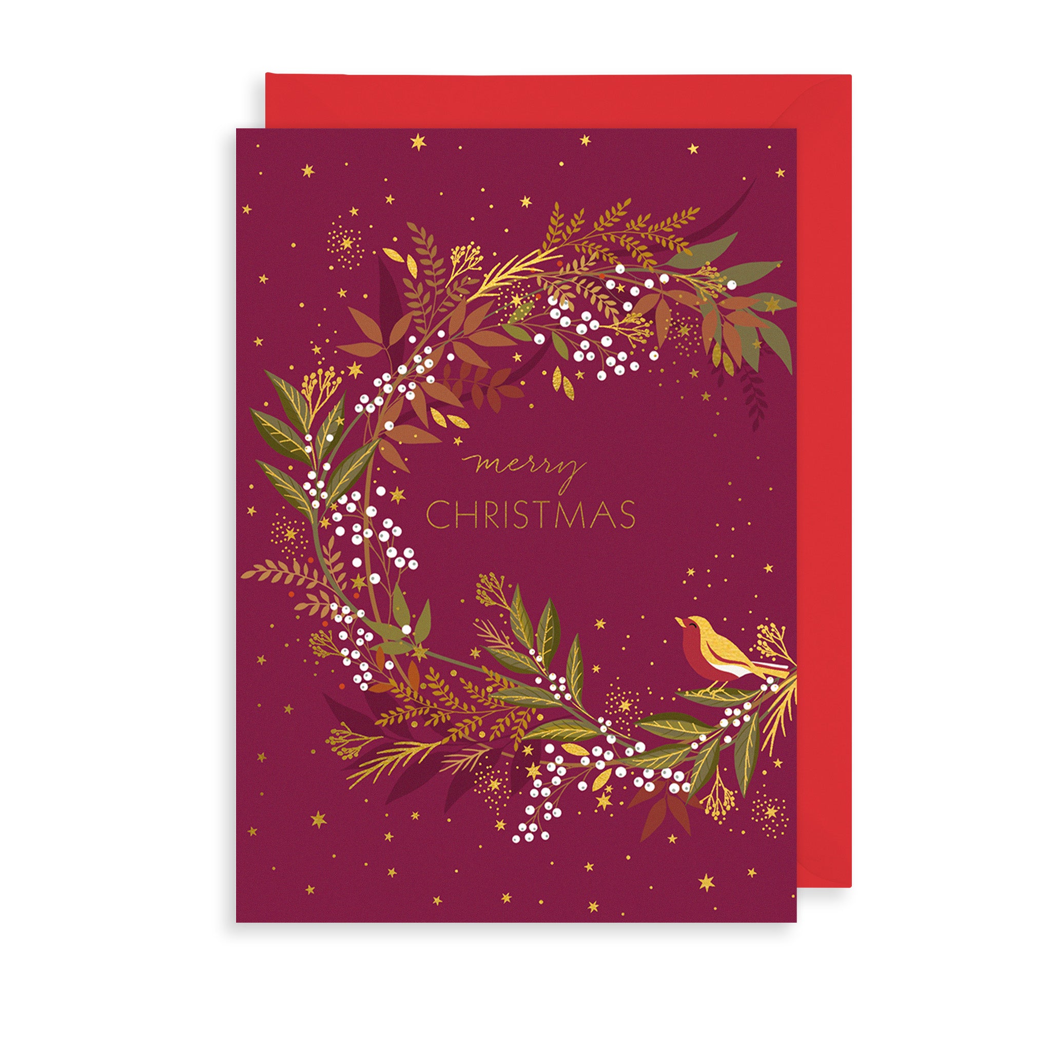 Festive Wreath Christmas Card