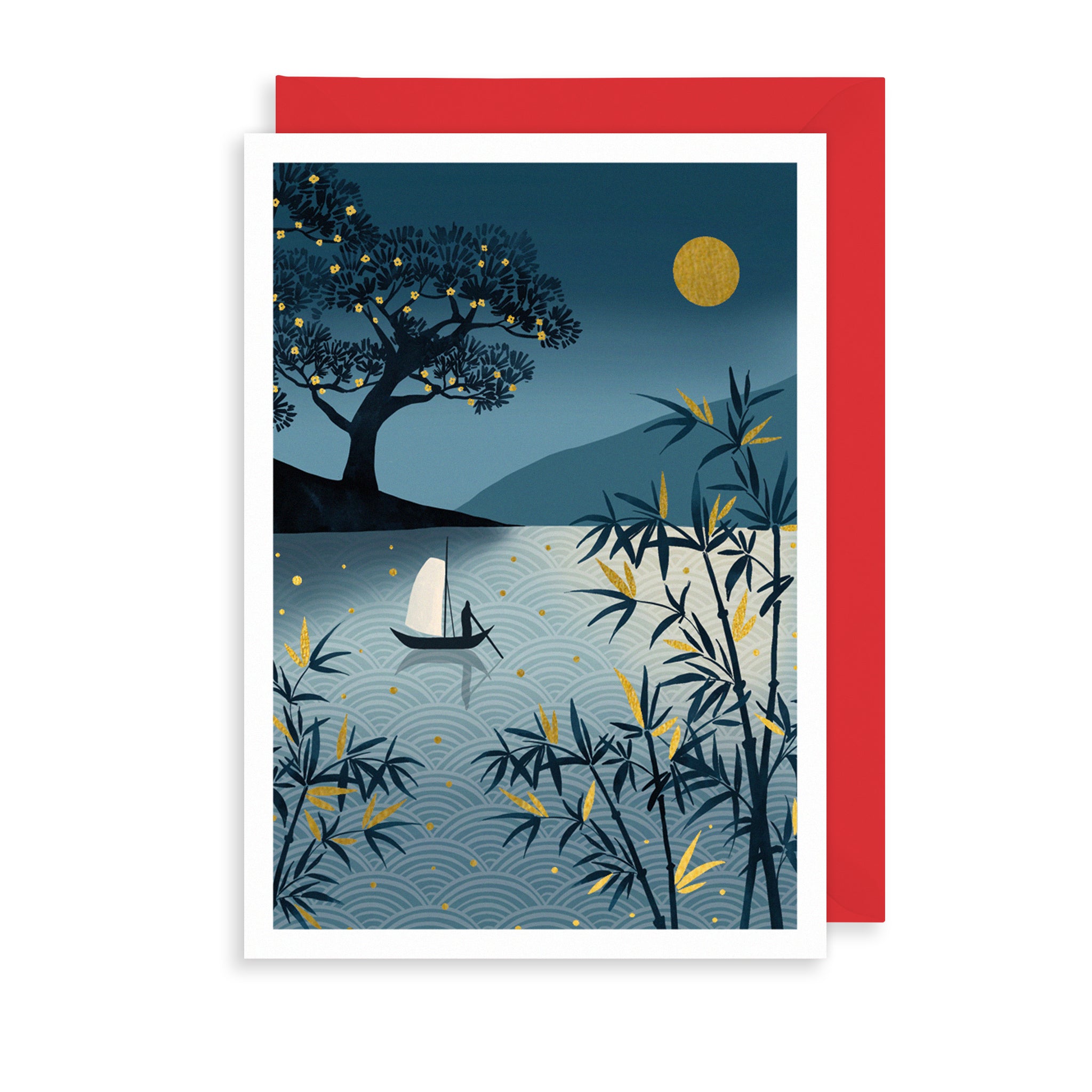 Golden Twilight Greetings Card