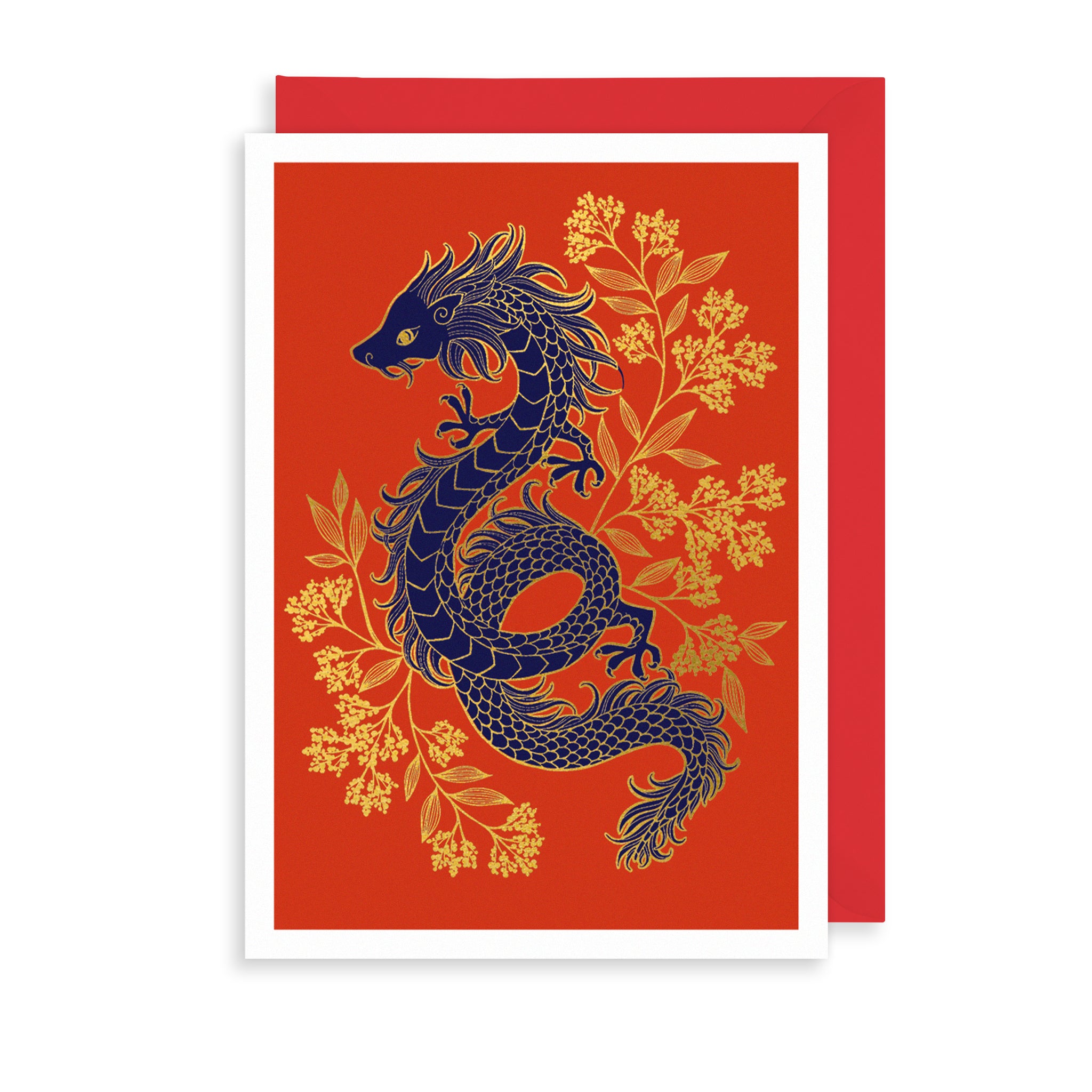 Golden Dragon Greetings Card