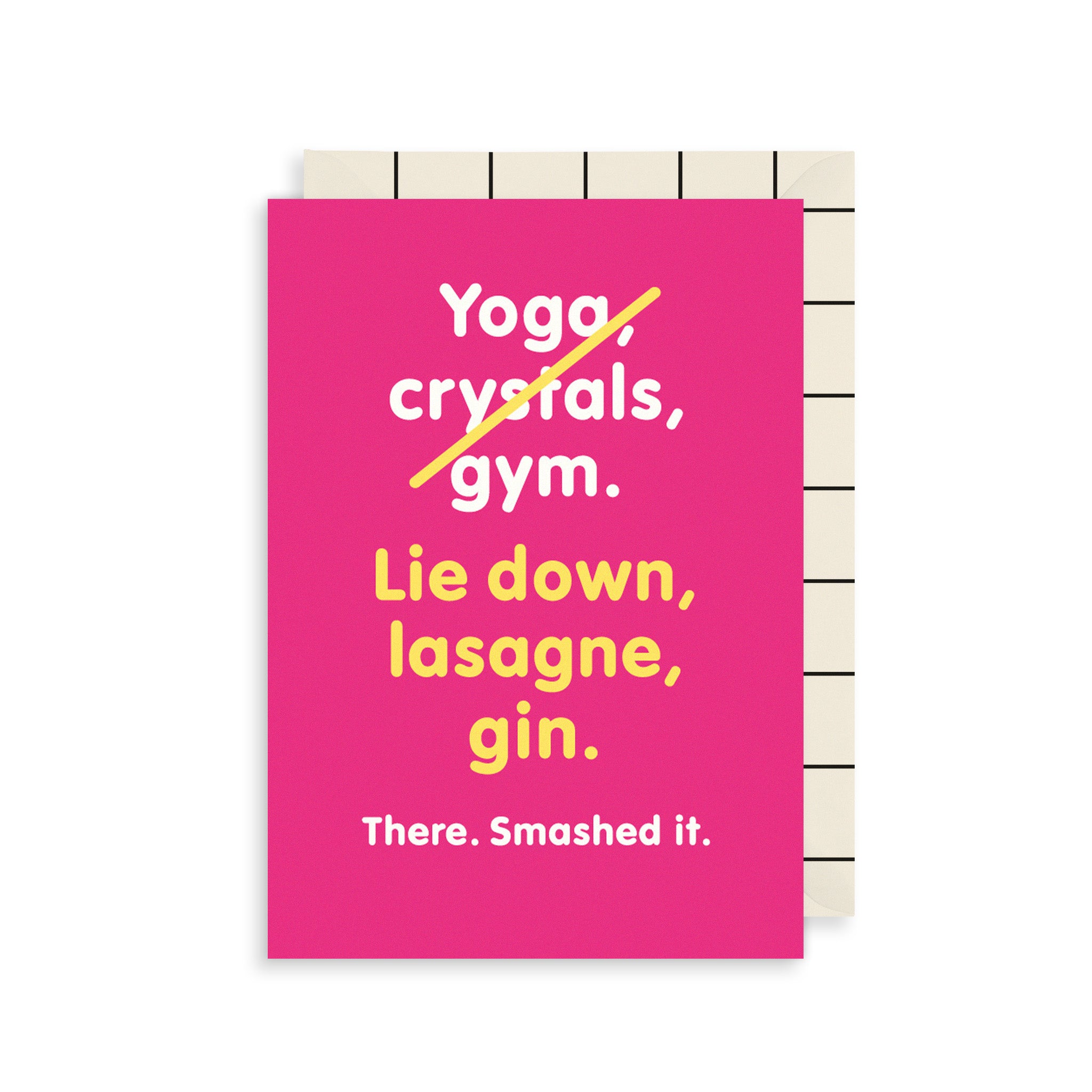 Lie Down, Lasagne, Gin Greetings Card