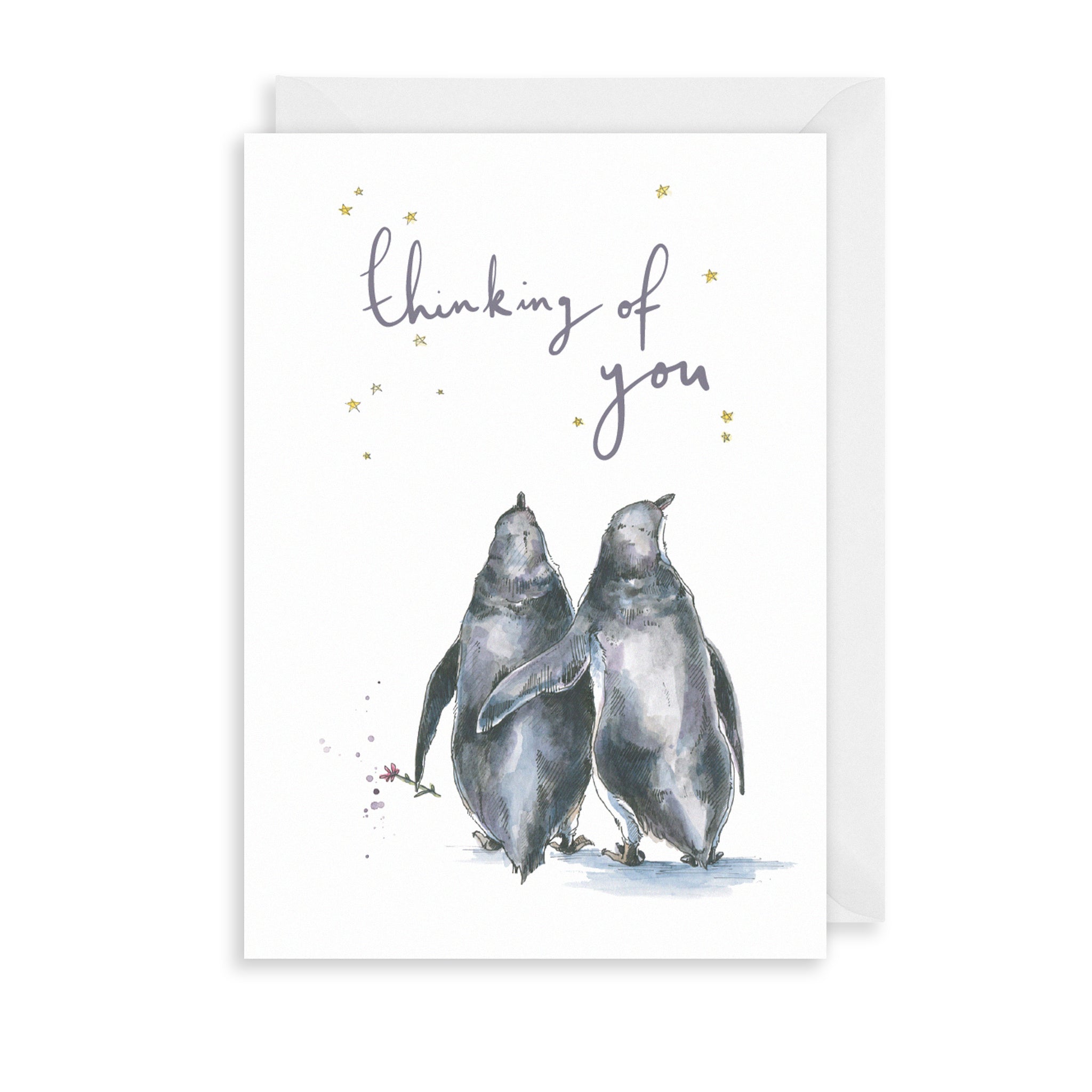 Thinking Of You Penguins Greetings Card The Art File