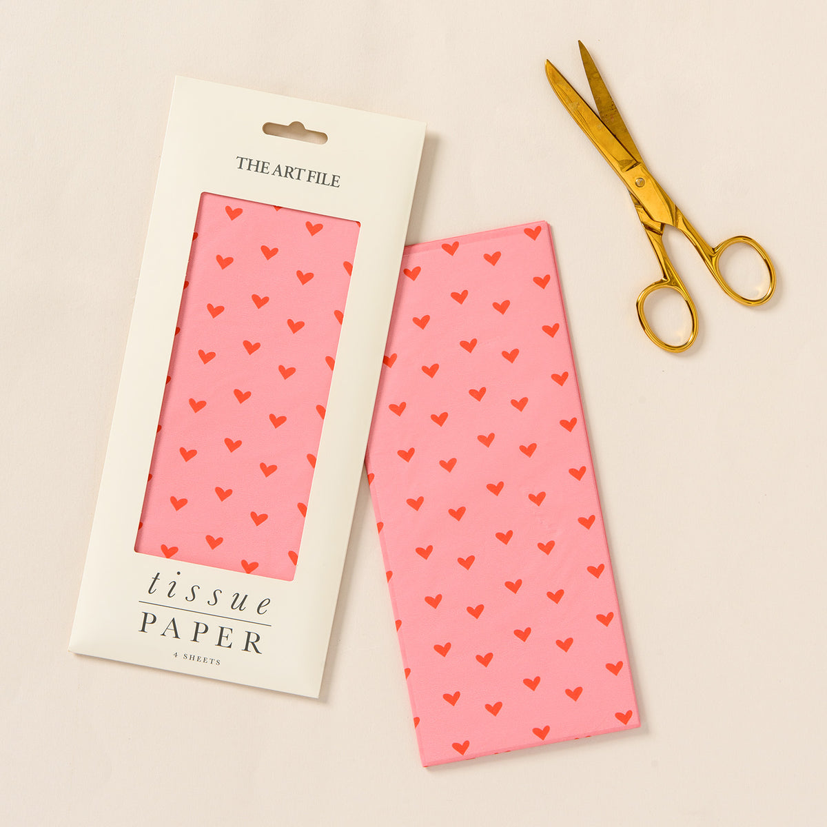 Pink & Red Hearts Tissue Paper | 4 Sheets