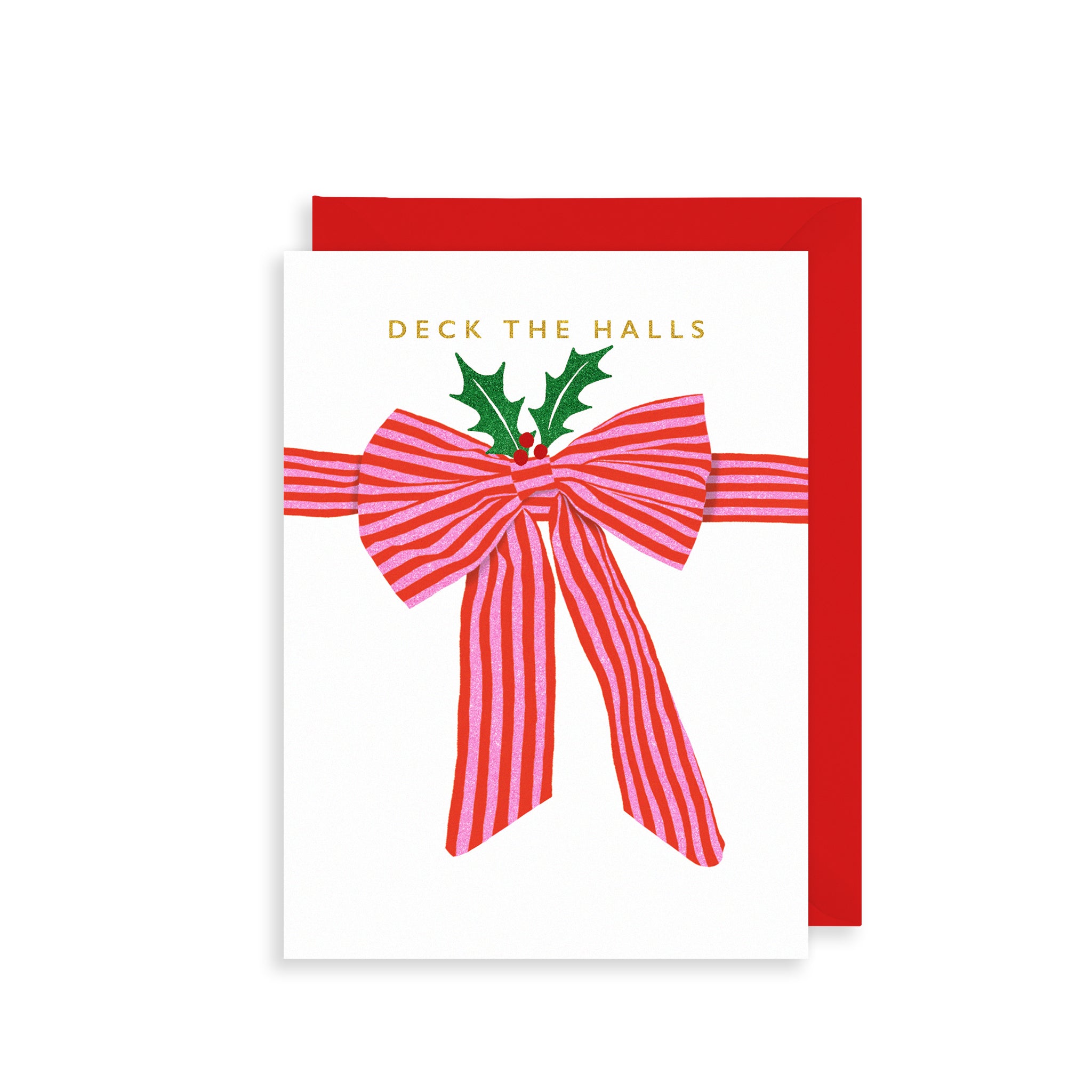 Deck The Halls Bow Christmas Card