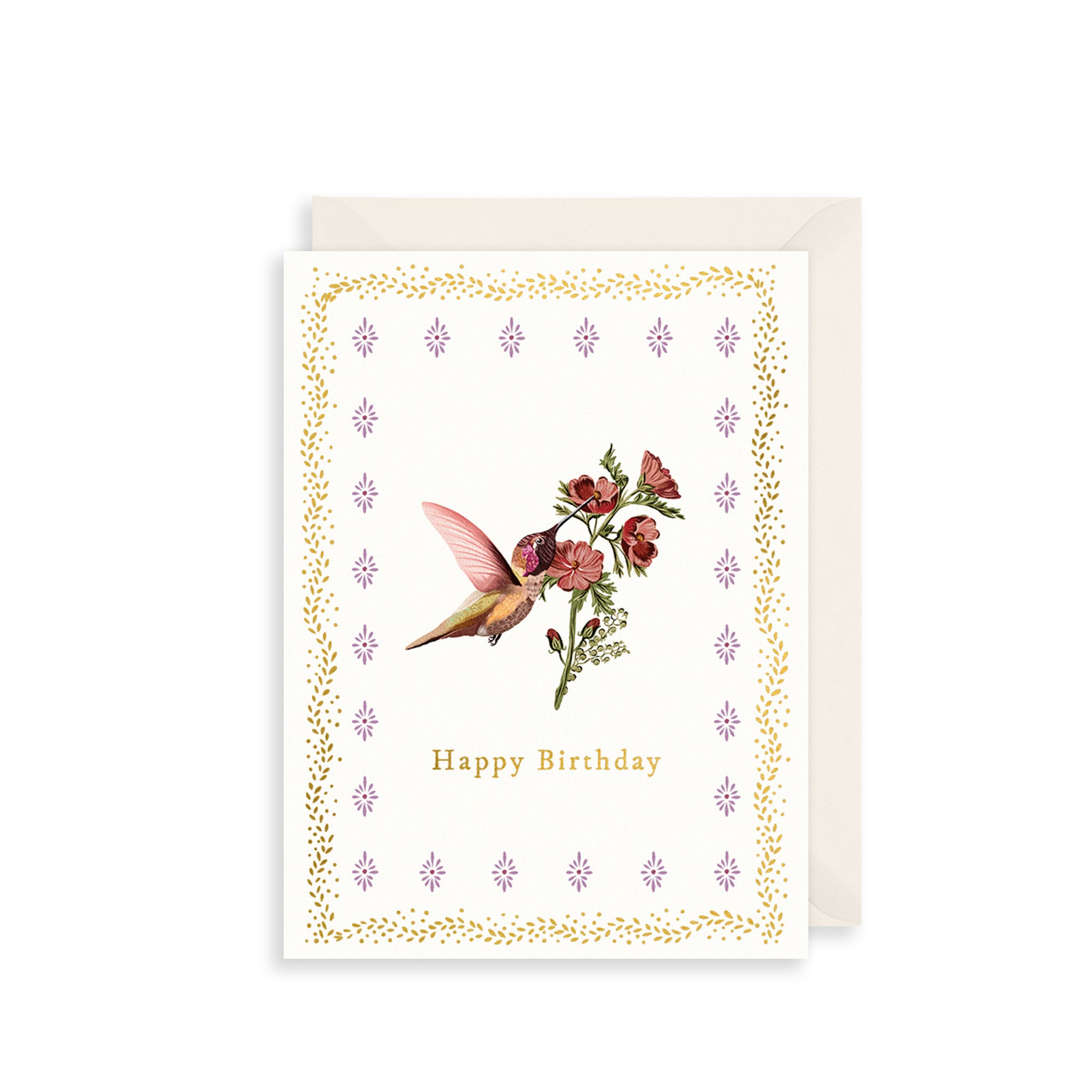 Pink Hummingbird Greetings Card