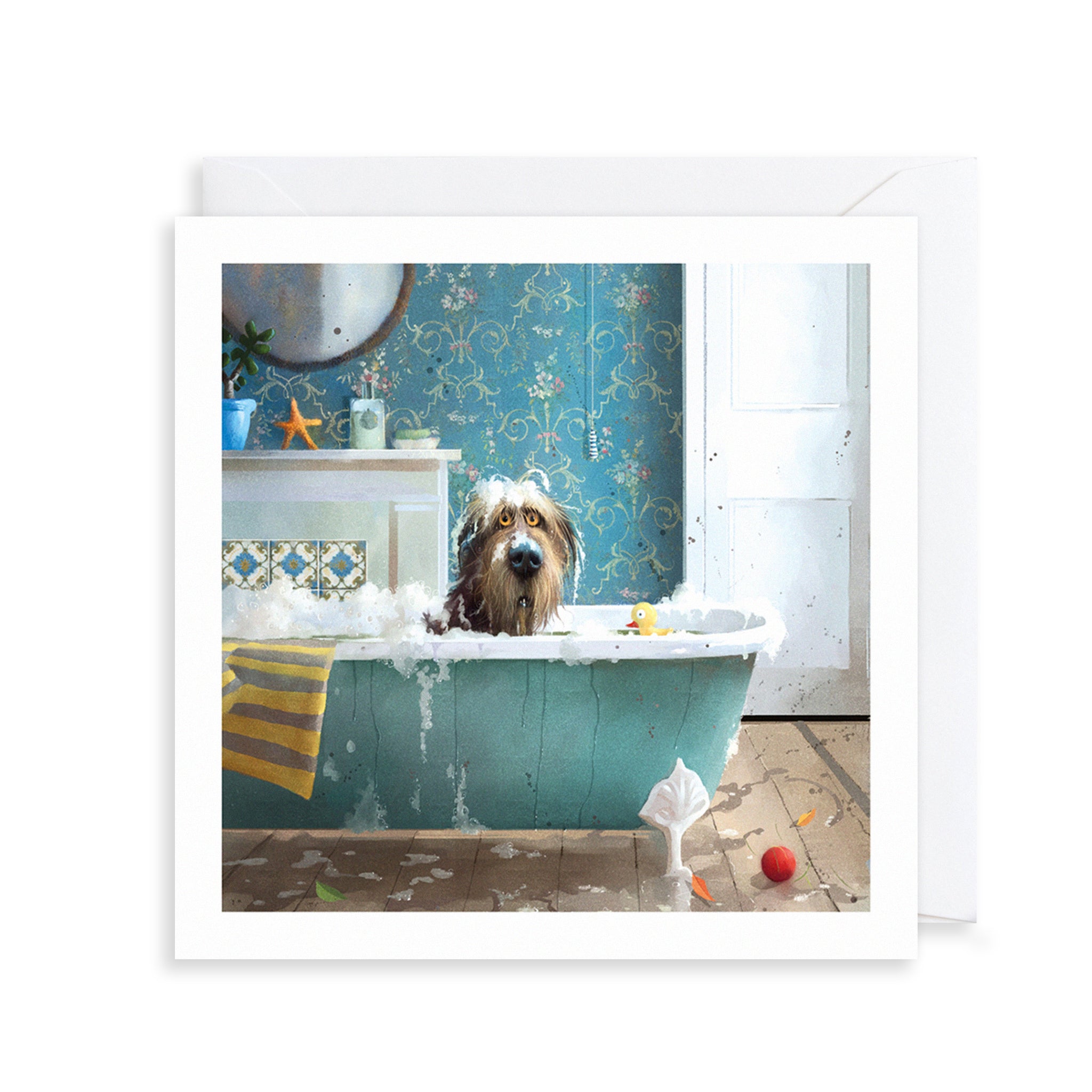 Bath Time Greetings Card The Art File