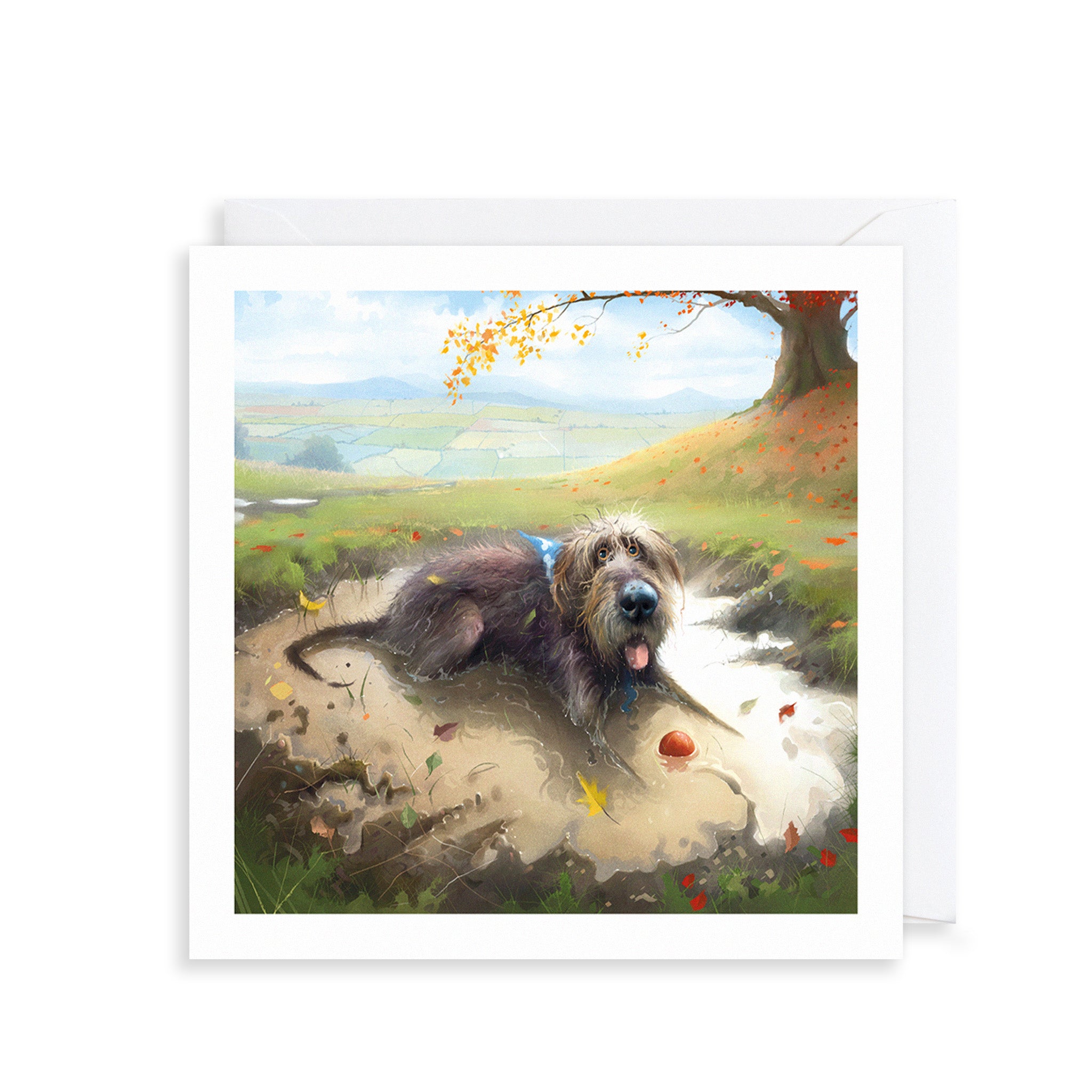 Puddle Dog Greetings Card