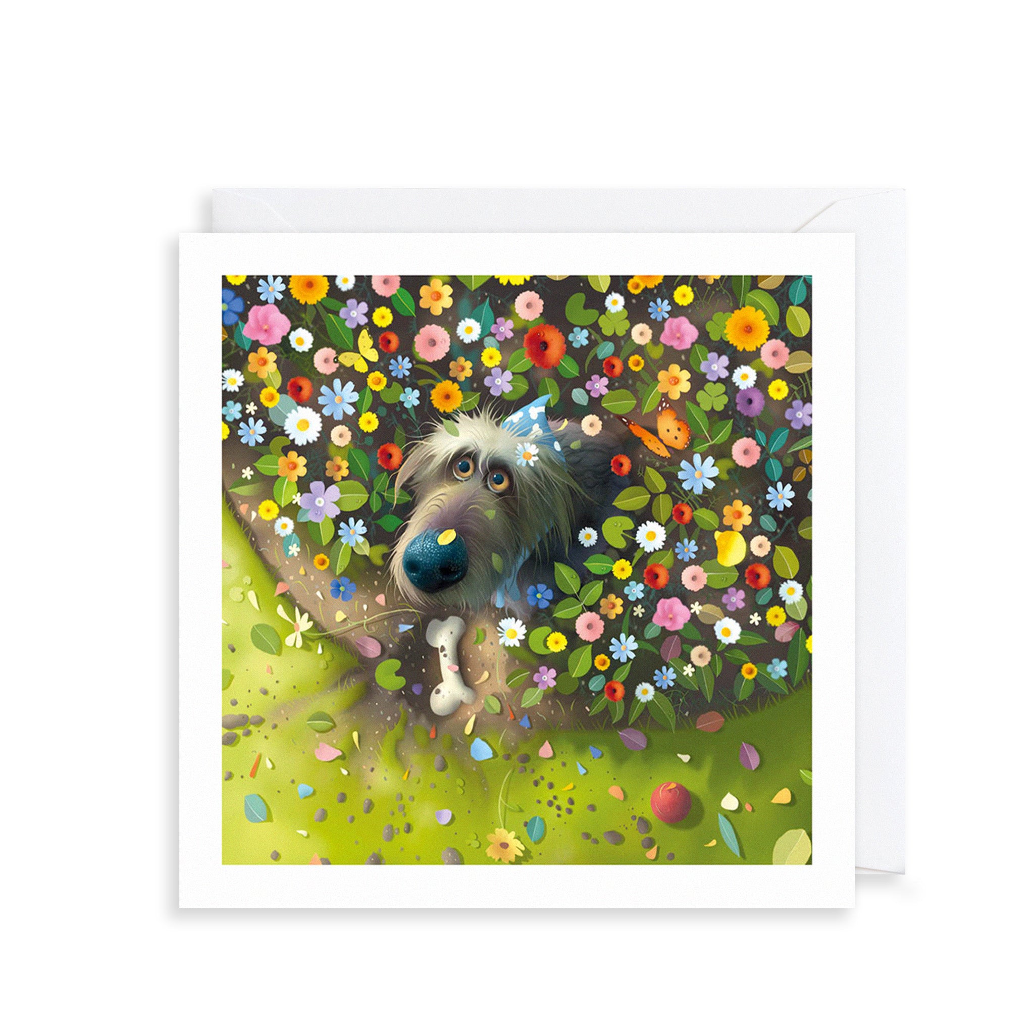 In the Flower Bed Greetings Card