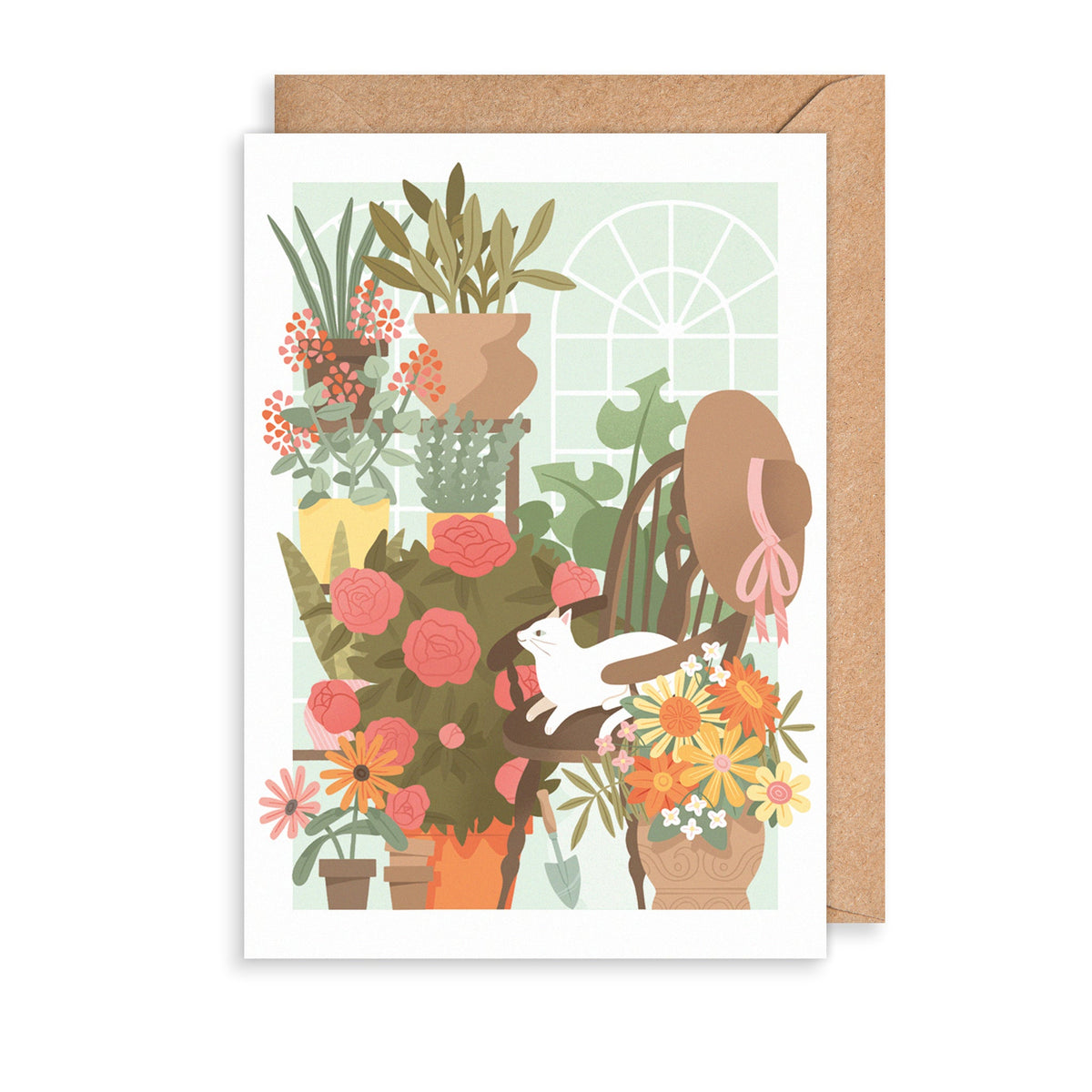 Potted Plants Cat Everyday Card