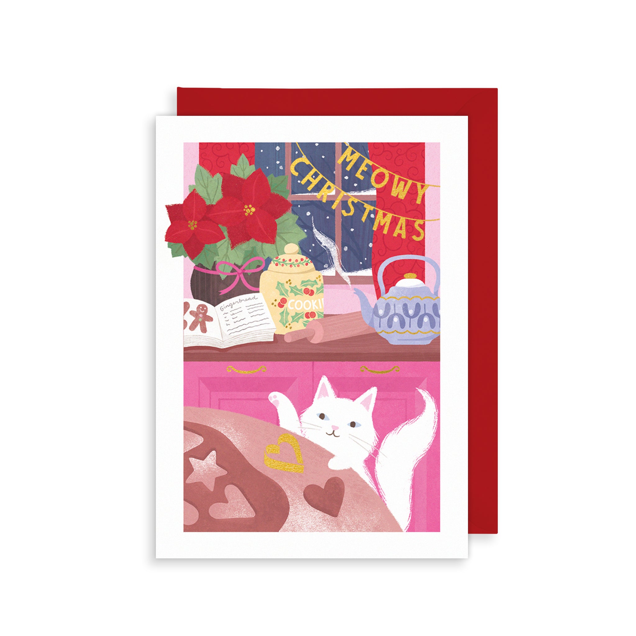 Meowy Christmas Cat Single Christmas Card
