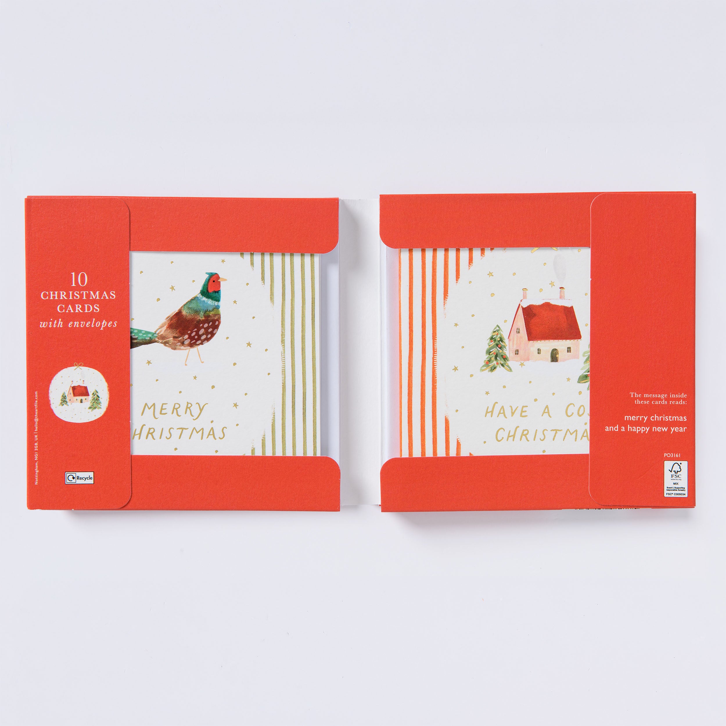 Cosy Cottage & Pheasant Christmas Card Wallet