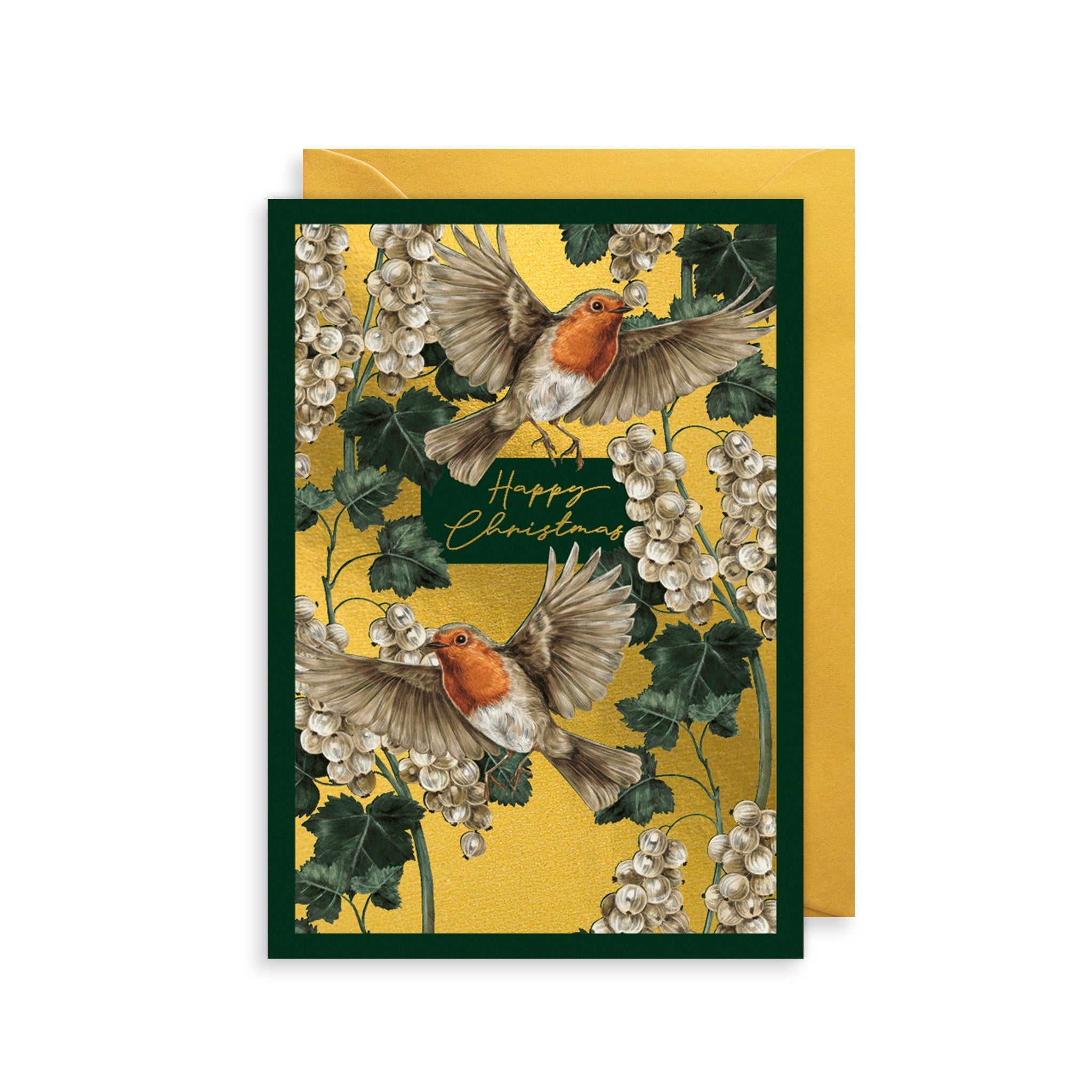 Golden Robins Christmas Card