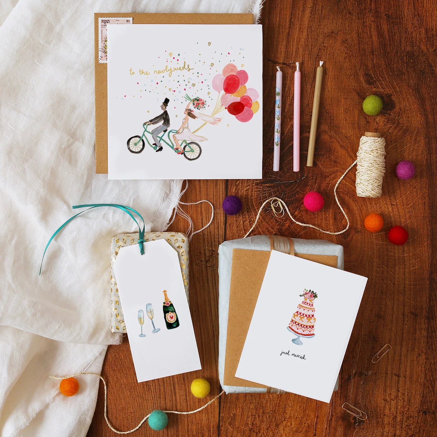 To The Newlyweds Tandem Wedding Card