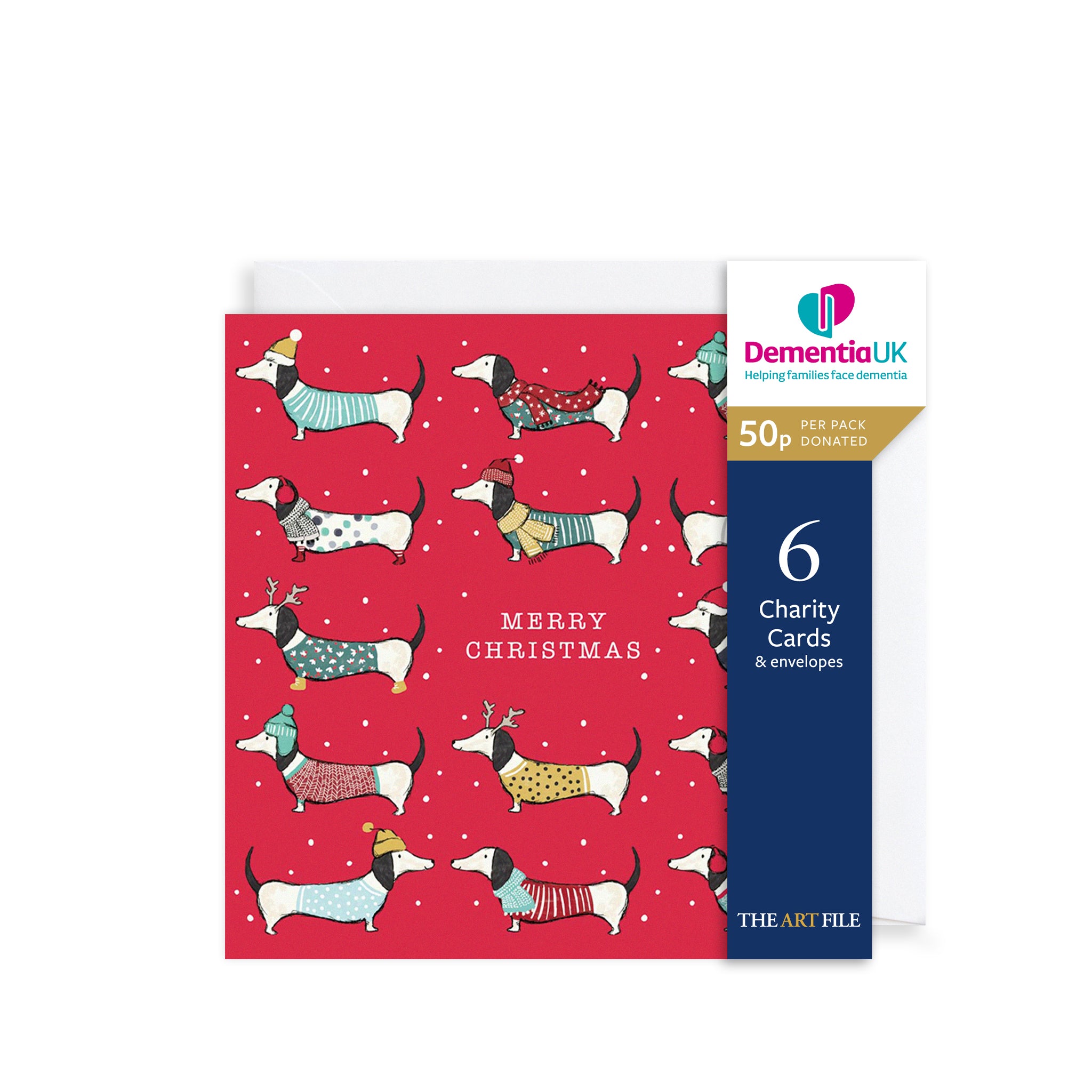 Dachshund Pattern, Christmas Charity Cards The Art File