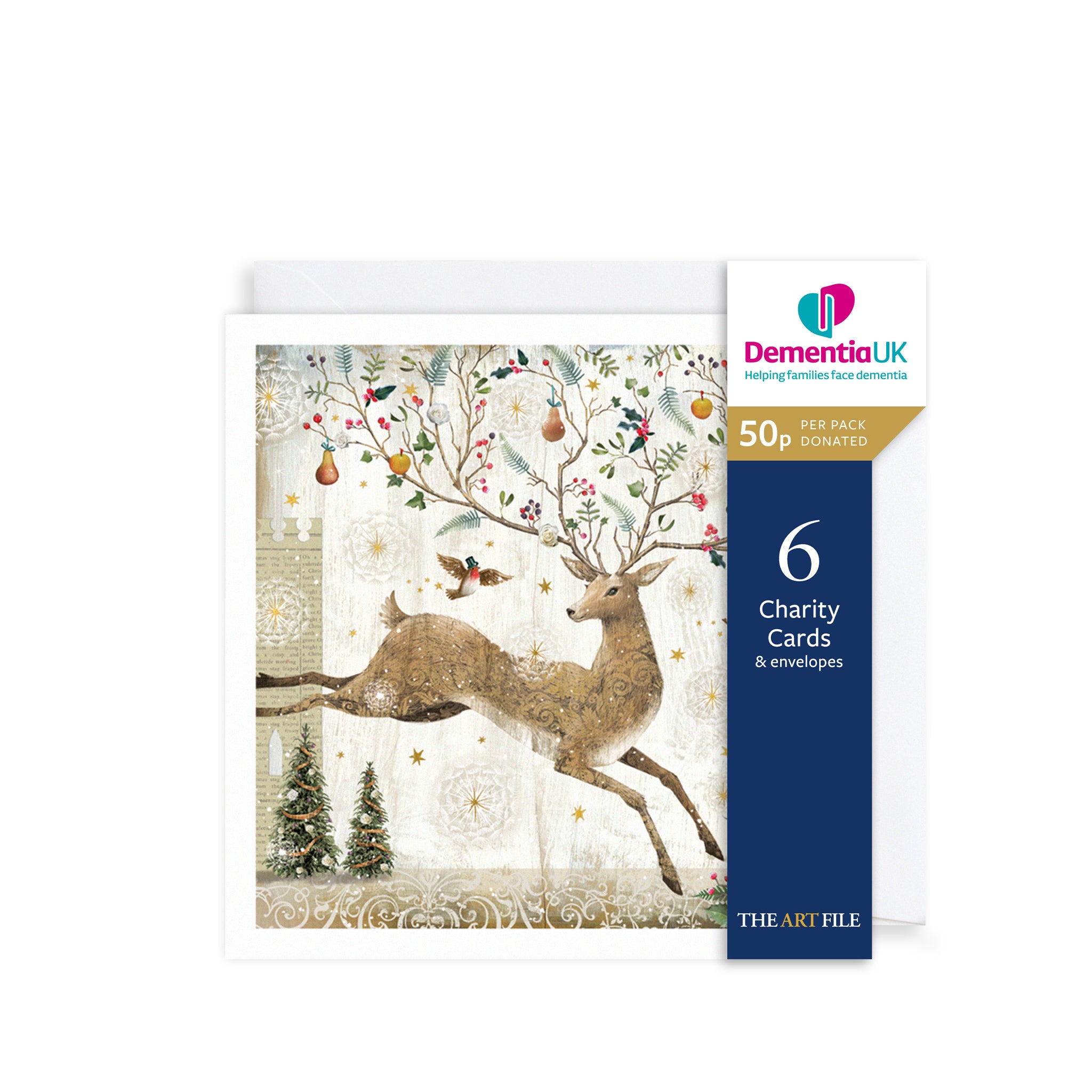 Botanical Deer, Christmas Charity Cards