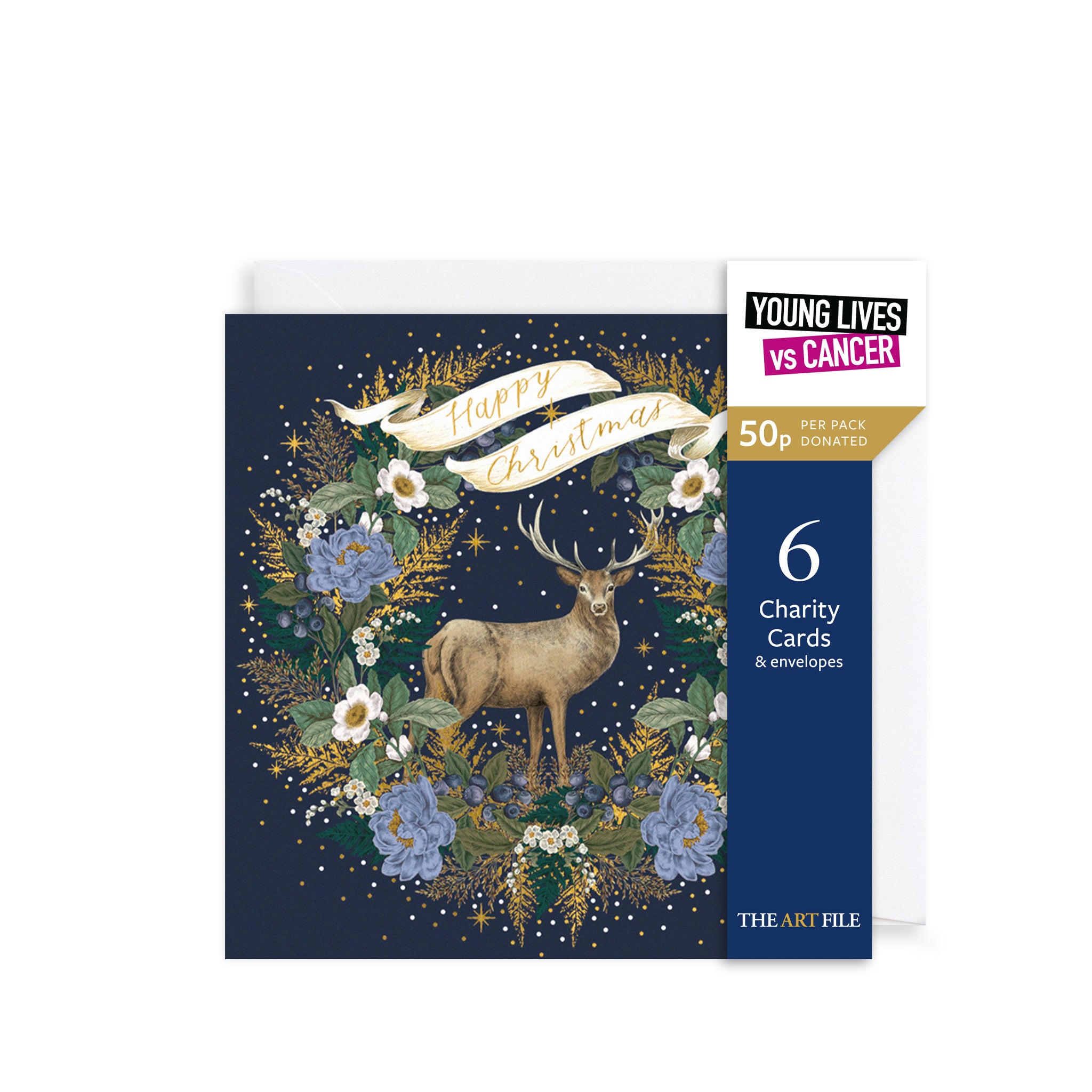 Deer & Wreath, Christmas Charity Cards