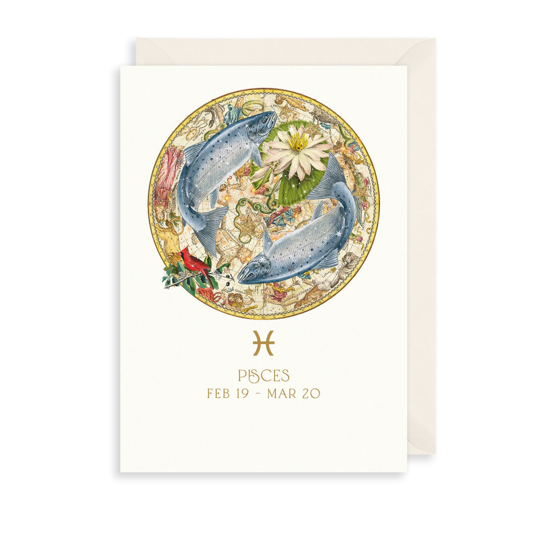 Pisces Zodiac Birthday Card