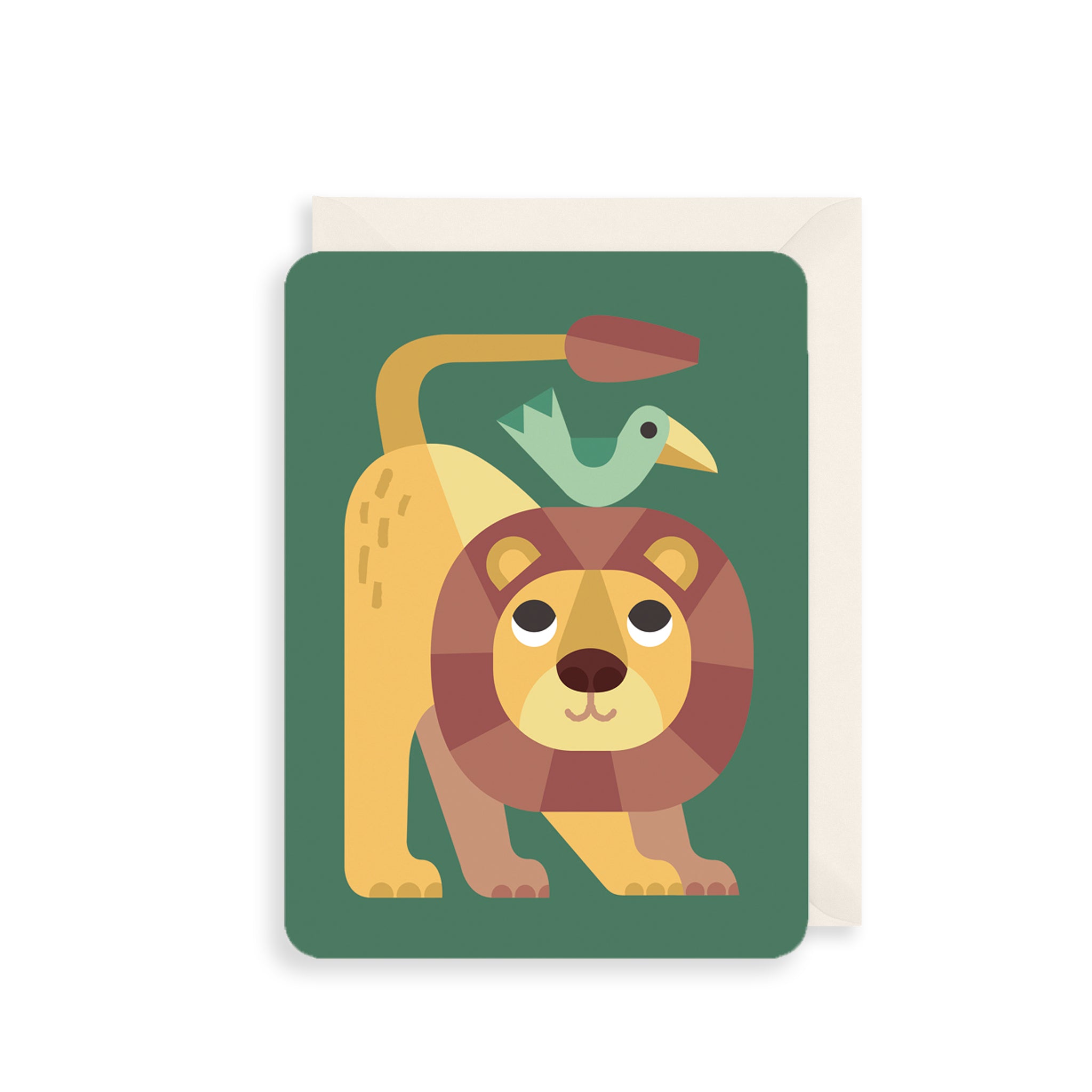 Lion & Bird Greetings Card