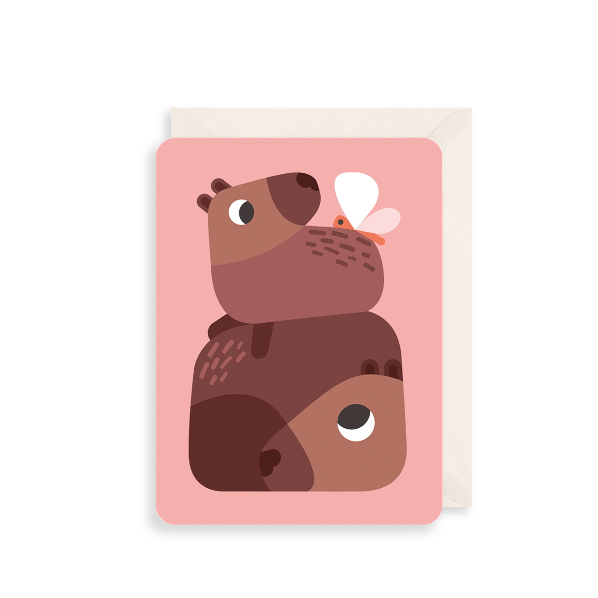 Capybara & Butterfly Greetings Card