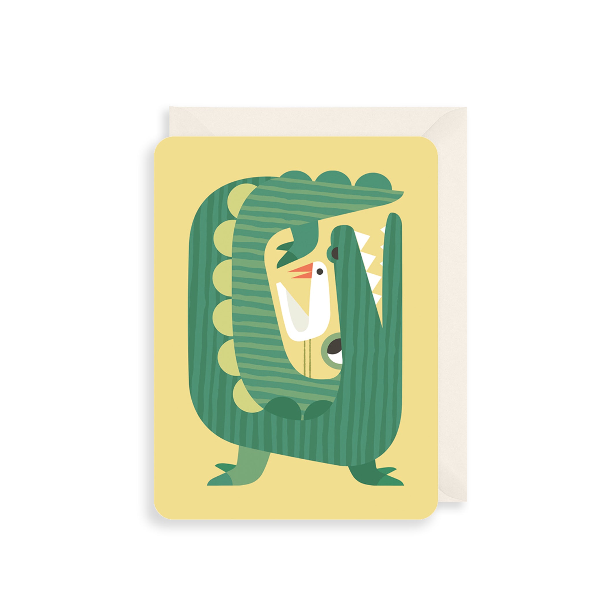 Crocodile & Gull Greetings Card