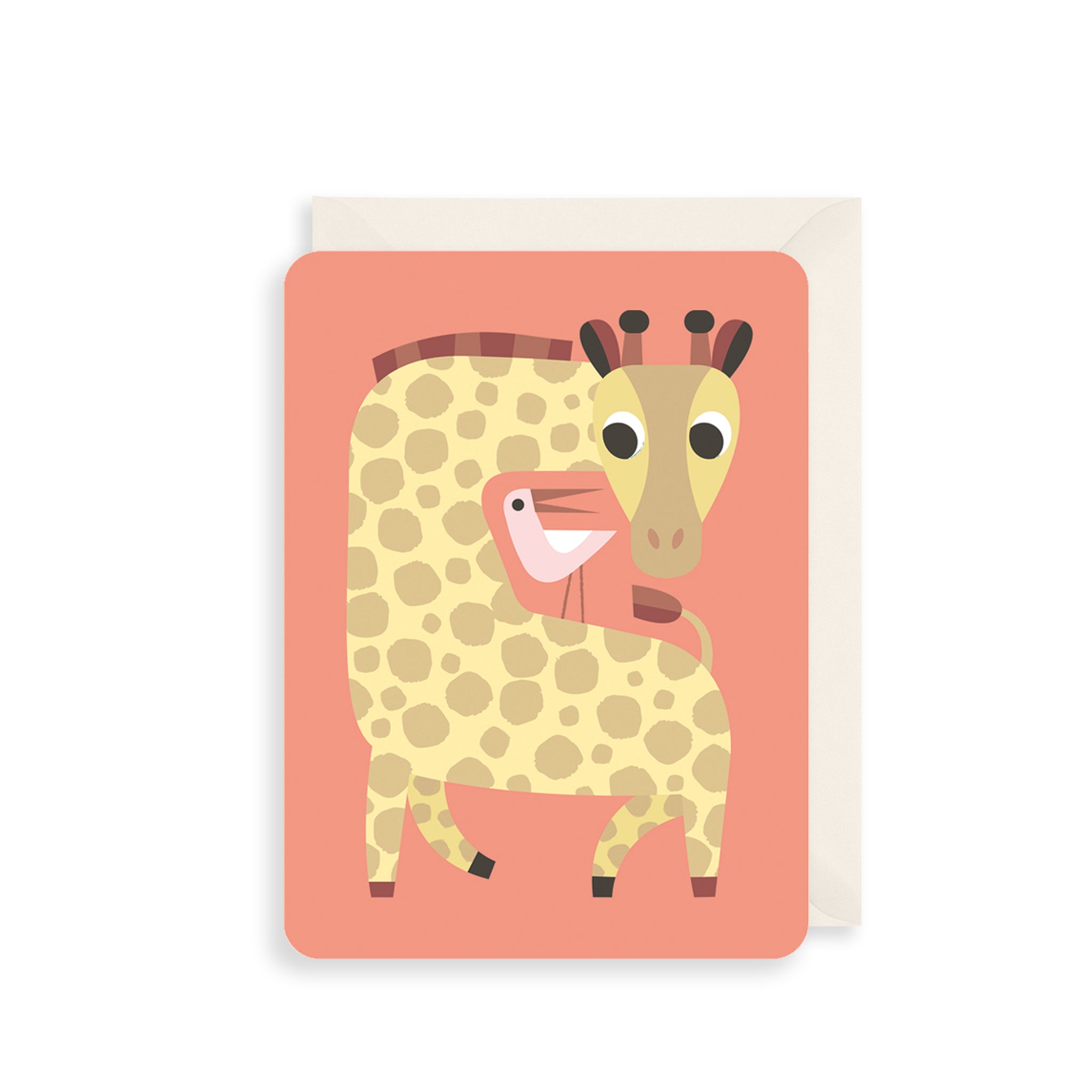 Giraffe & Bird Greetings Card