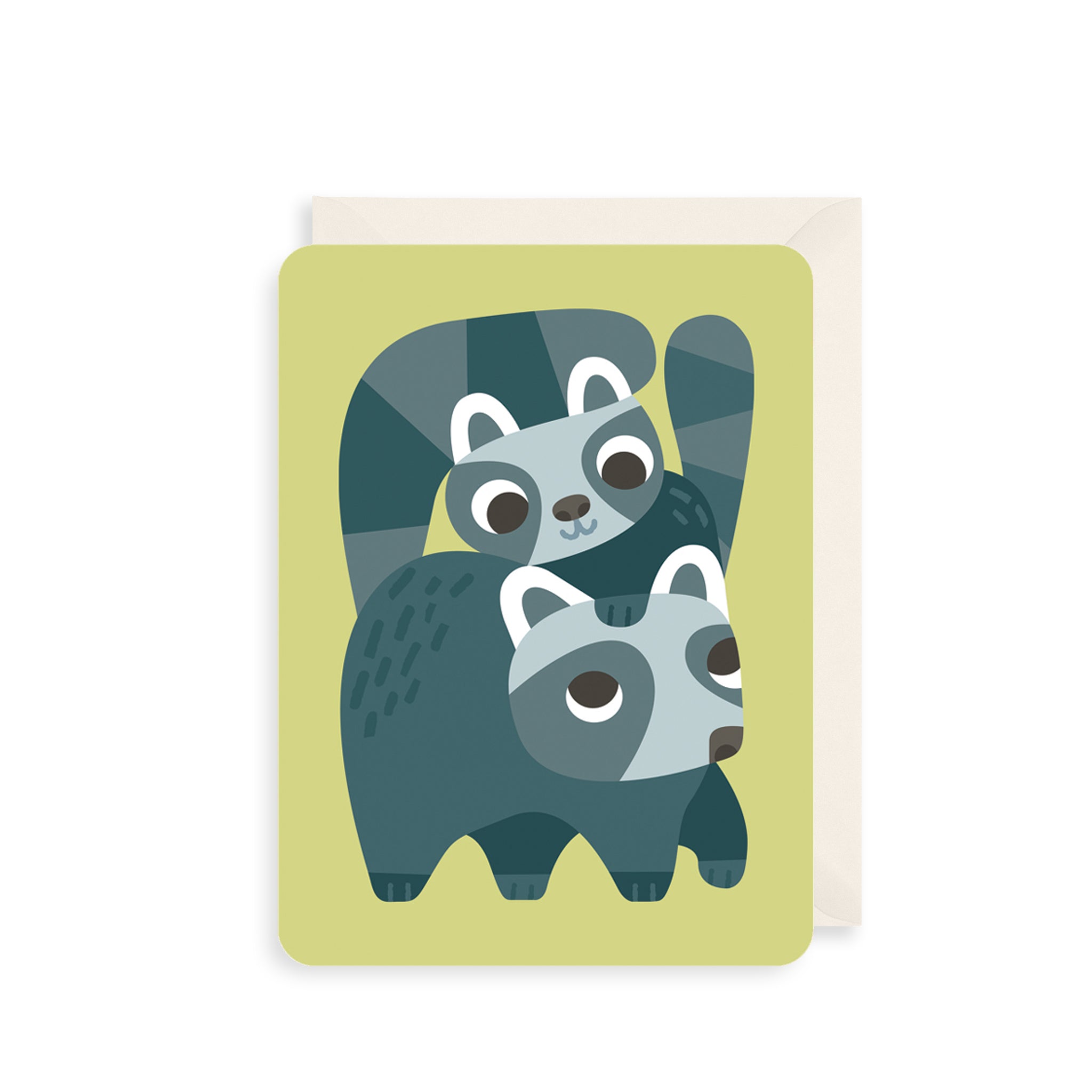 Playful Racoons Greetings Card