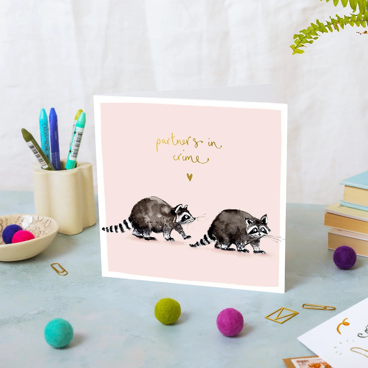 Raccoons Partners in Crime Card