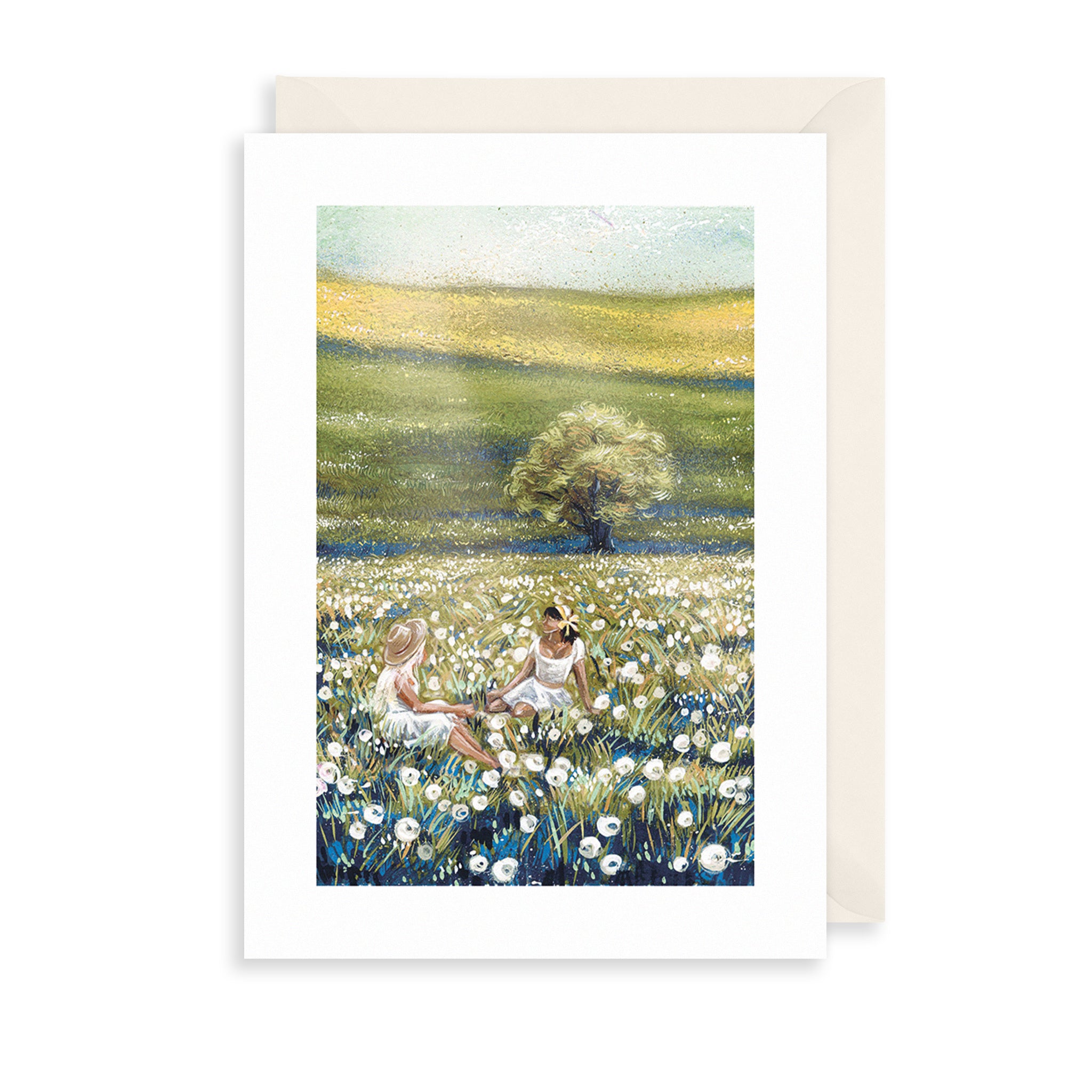 Women In Field Greetings Card The Art File