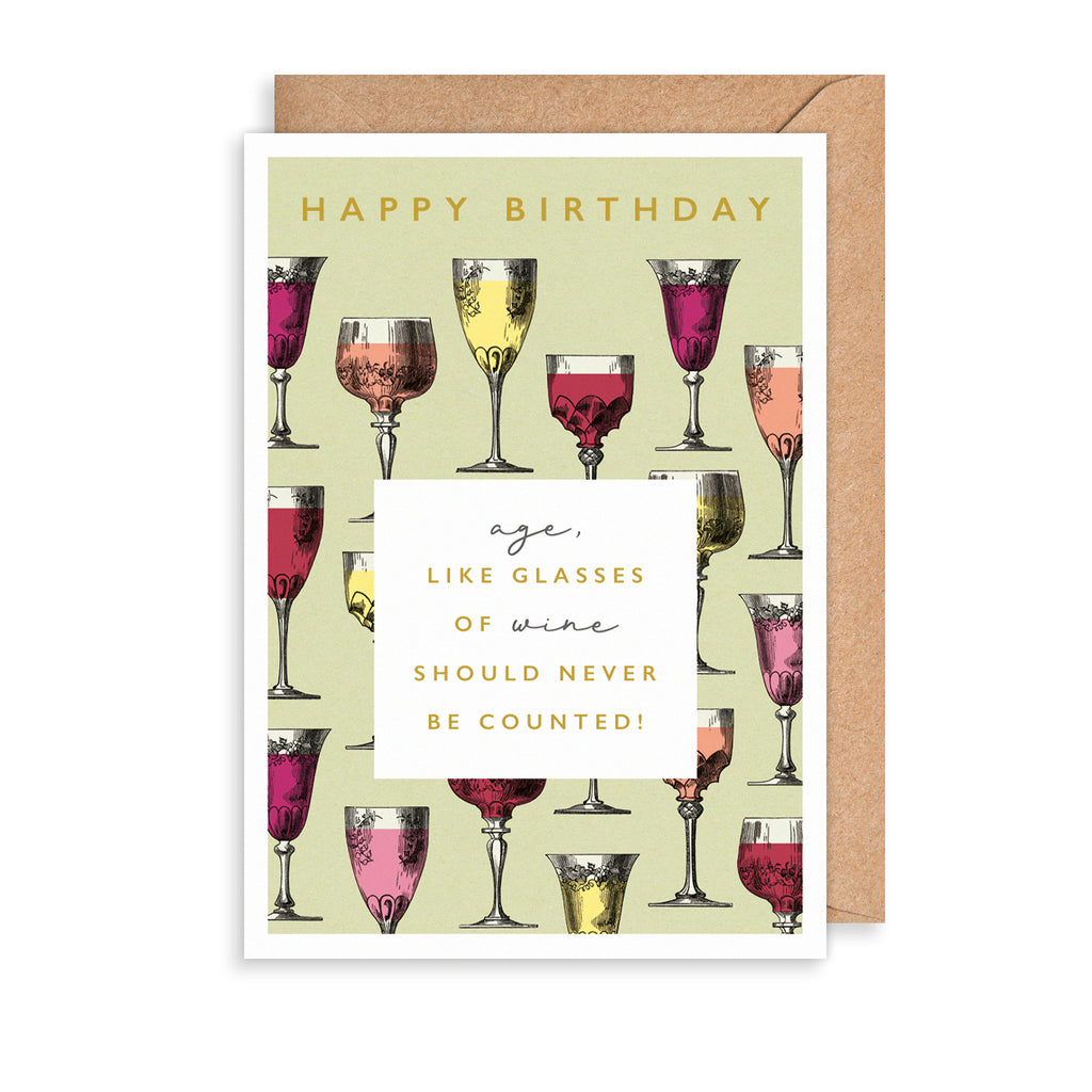 Glasses Of Wine Greetings Card The Art File