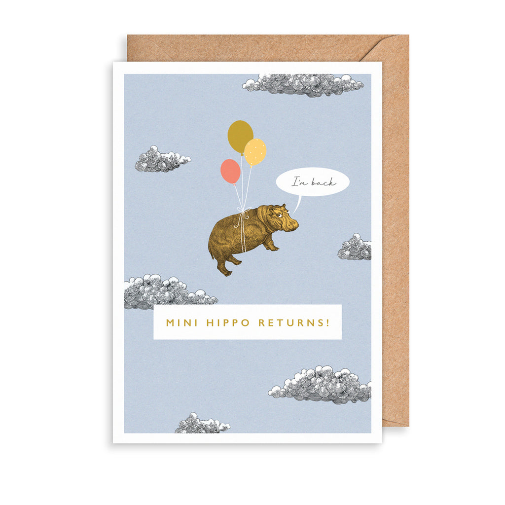 Mini Hippo Greetings Card The Art File
