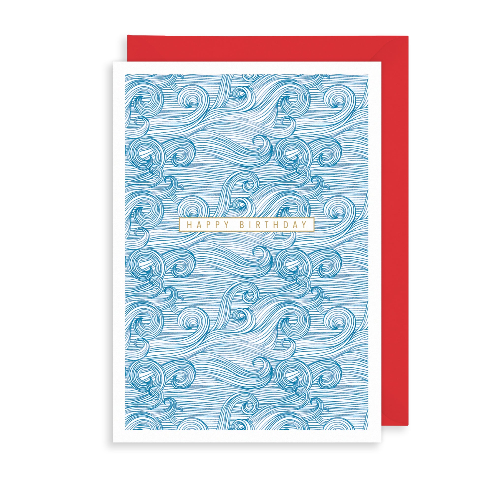 Blue Waves Greetings Card The Art File