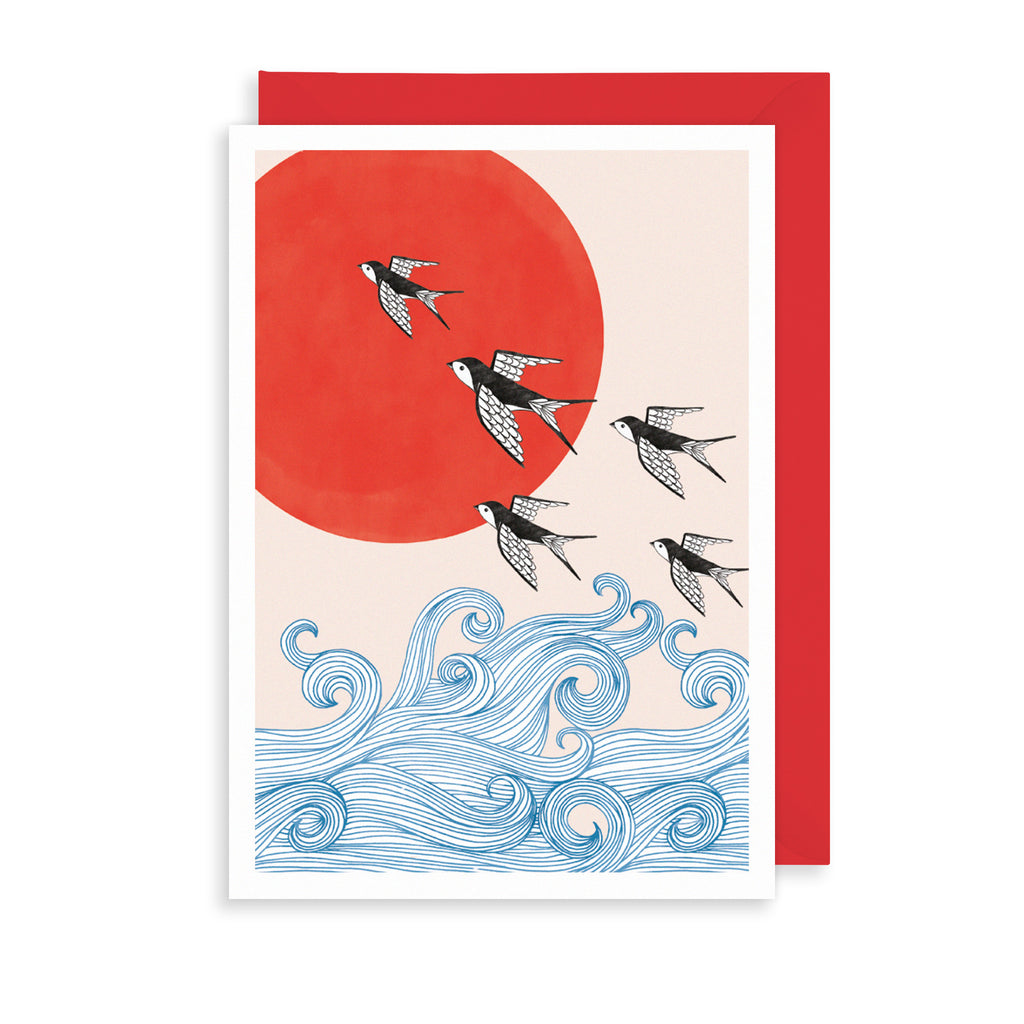 Sunny Swallows Greetings Card The Art File