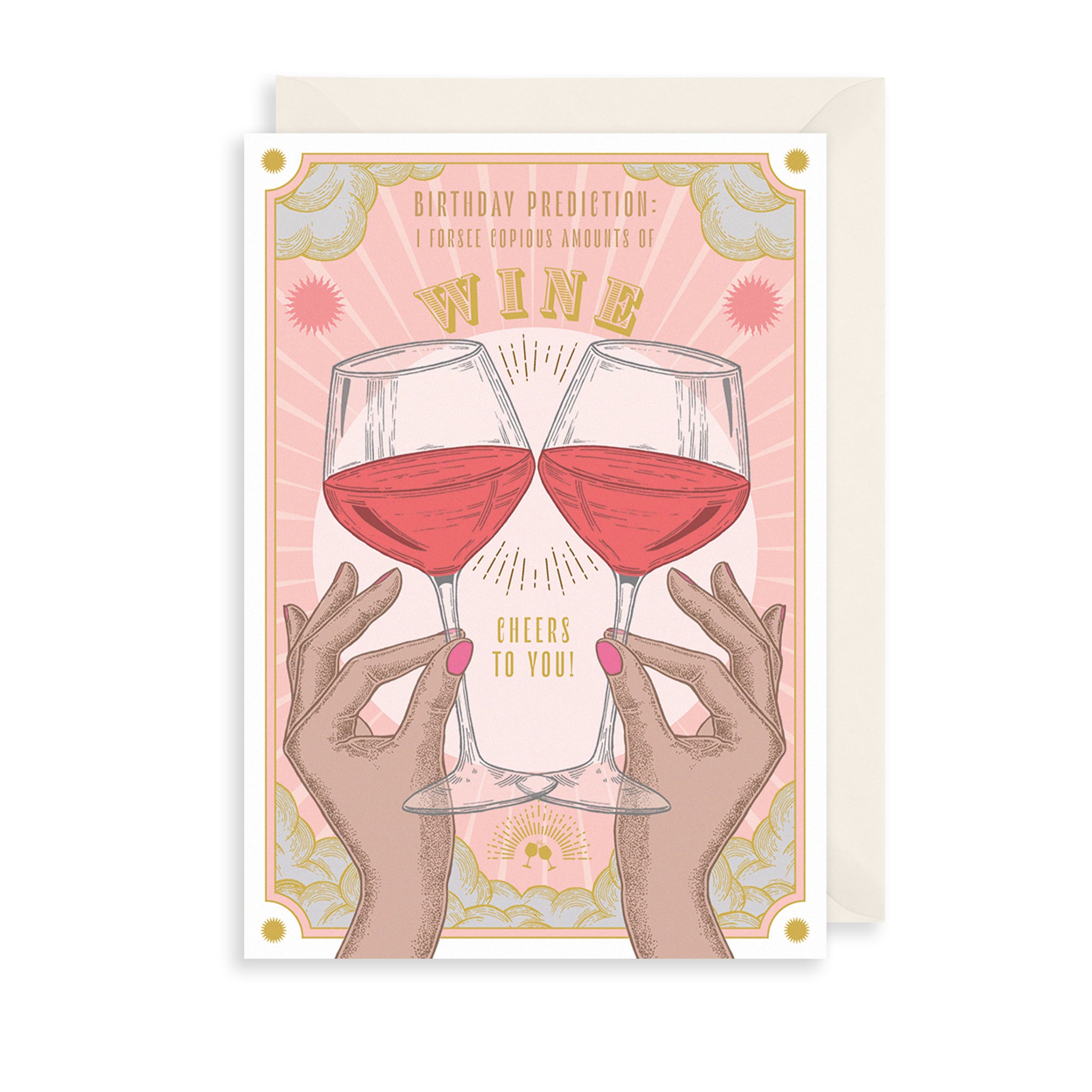 Cheers With Wine Greetings Card The Art File