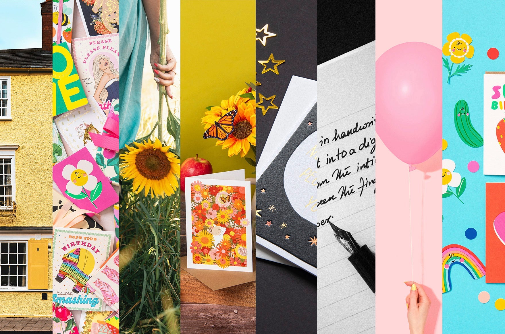 A combination of images showcasing The Art File cards and inspiration photos for trends.