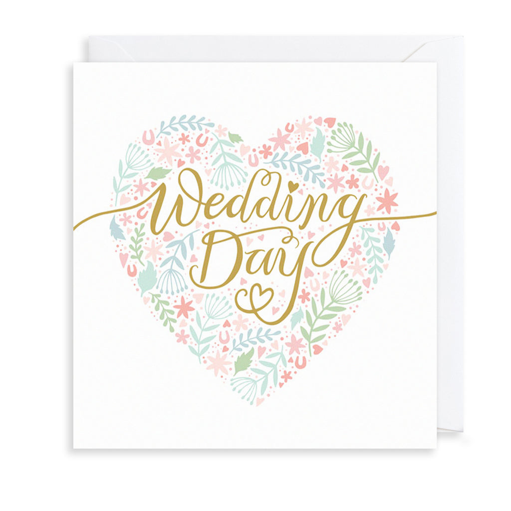 Floral Wedding Day Greetings Card The Art File