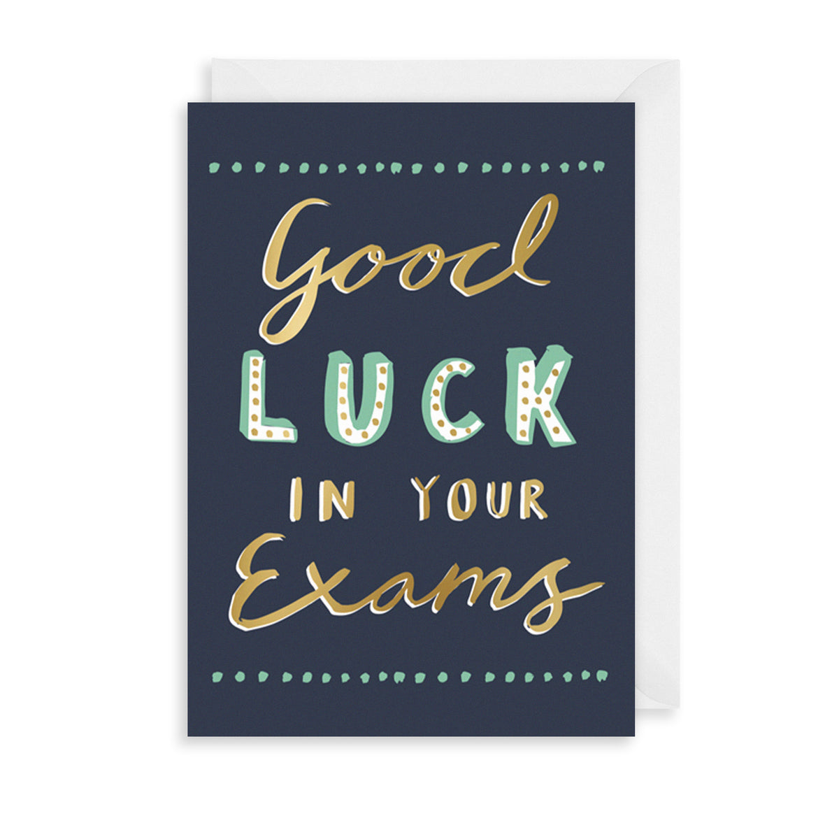Good Luck Gold Greetings Card | The Art File
