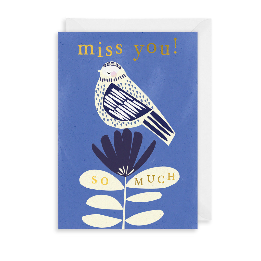 Miss You Bird Greetings Card The Art File
