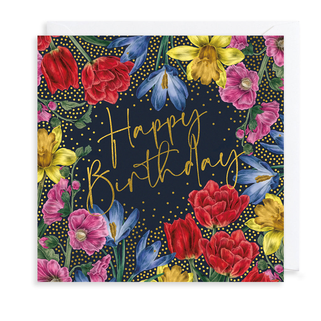 Golden Blooms Greetings Card The Art File