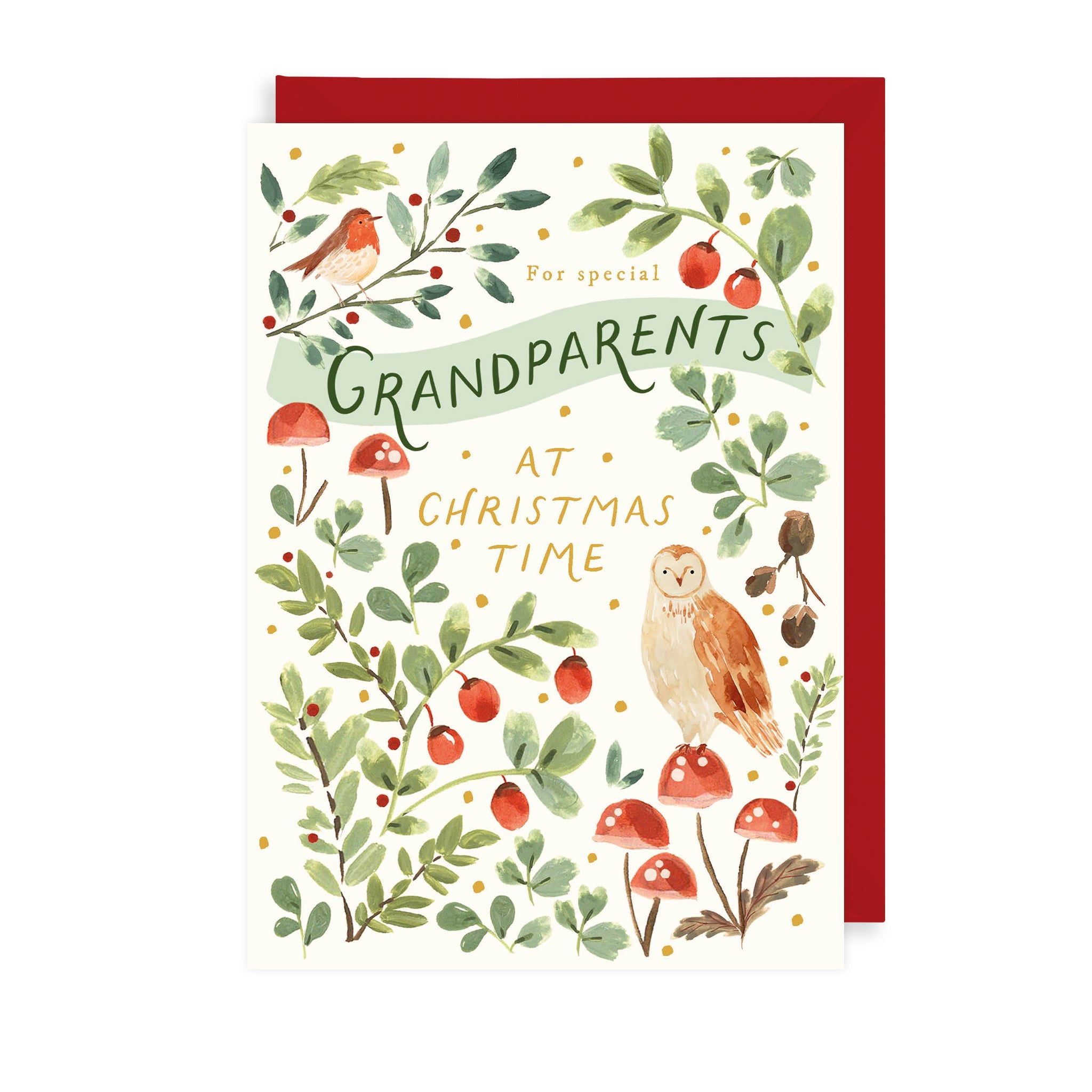 Winter Birds Grandparents Christmas Card