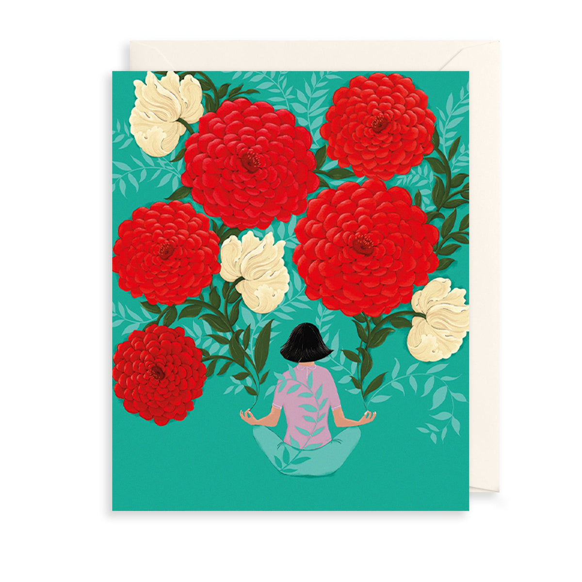 Amongst Red Flowers Birthday Card